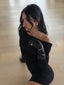 Entire Studios Black Off-Shoulder Ruched Long Sleeved Dress Size S
