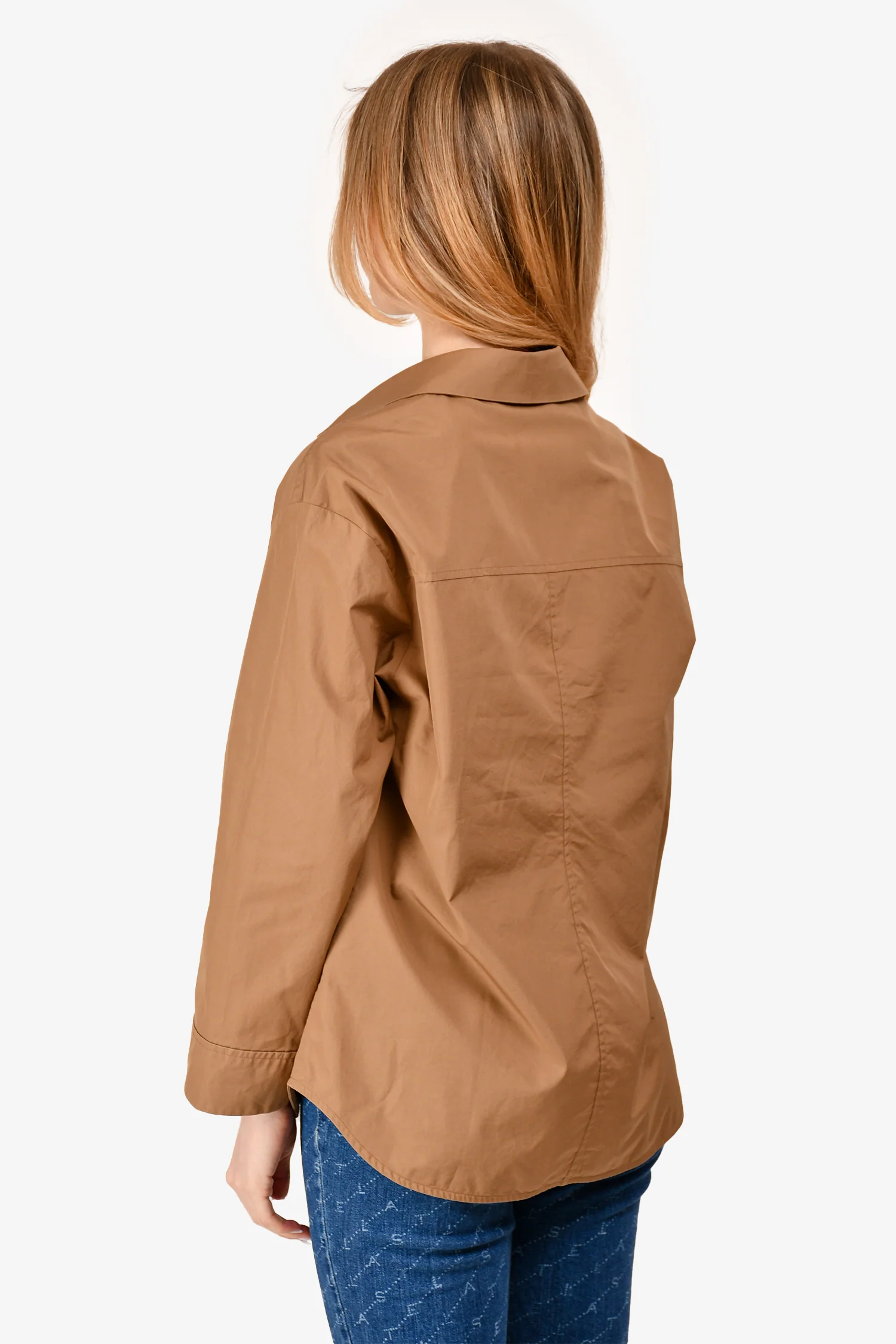 'S Max Mara Brown Button-Up Collared Top Size 36