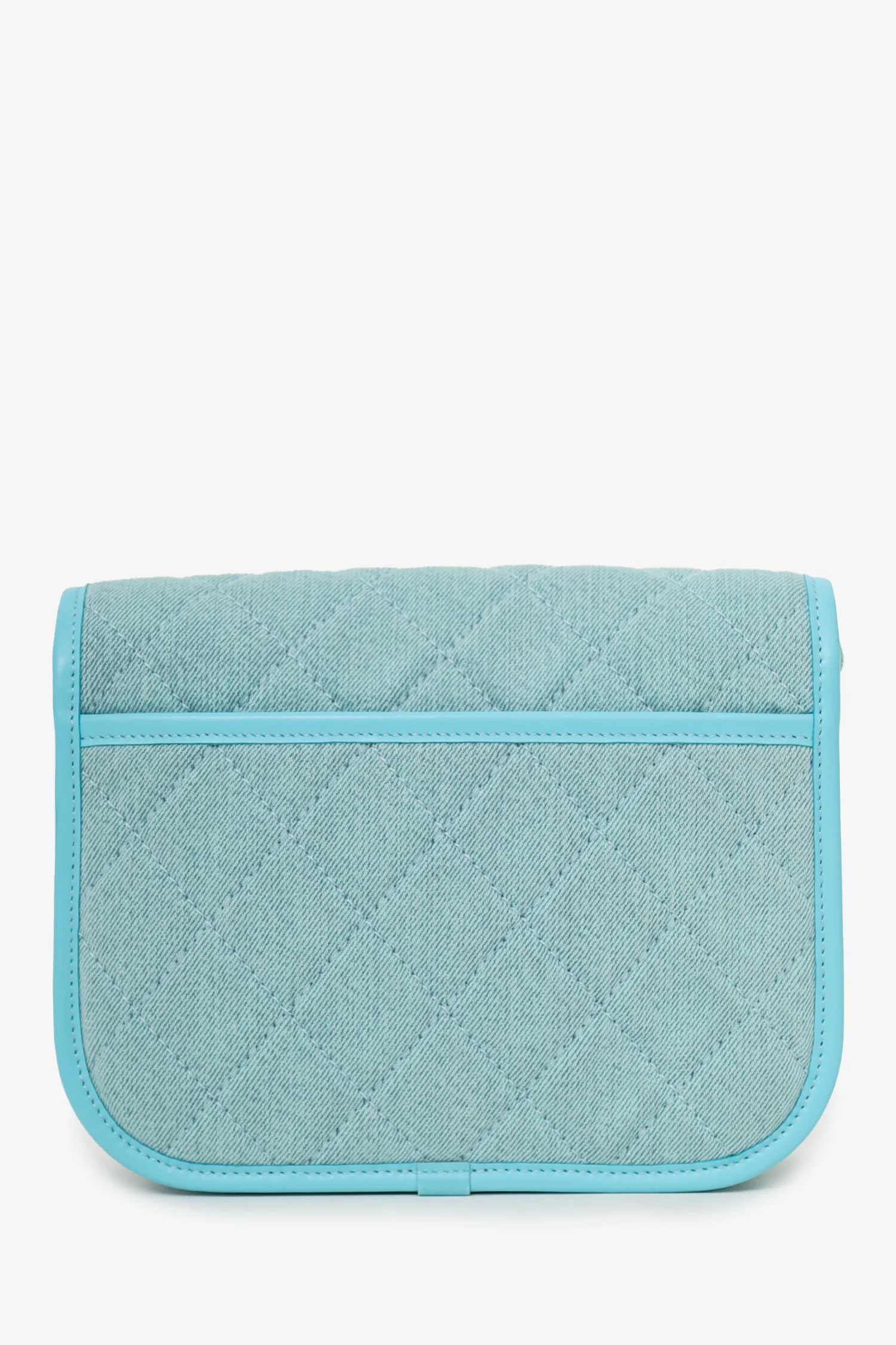 Pre-Loved Chanel™ 2021 Blue Denim Quilted CC Small Messenger Flap Bag