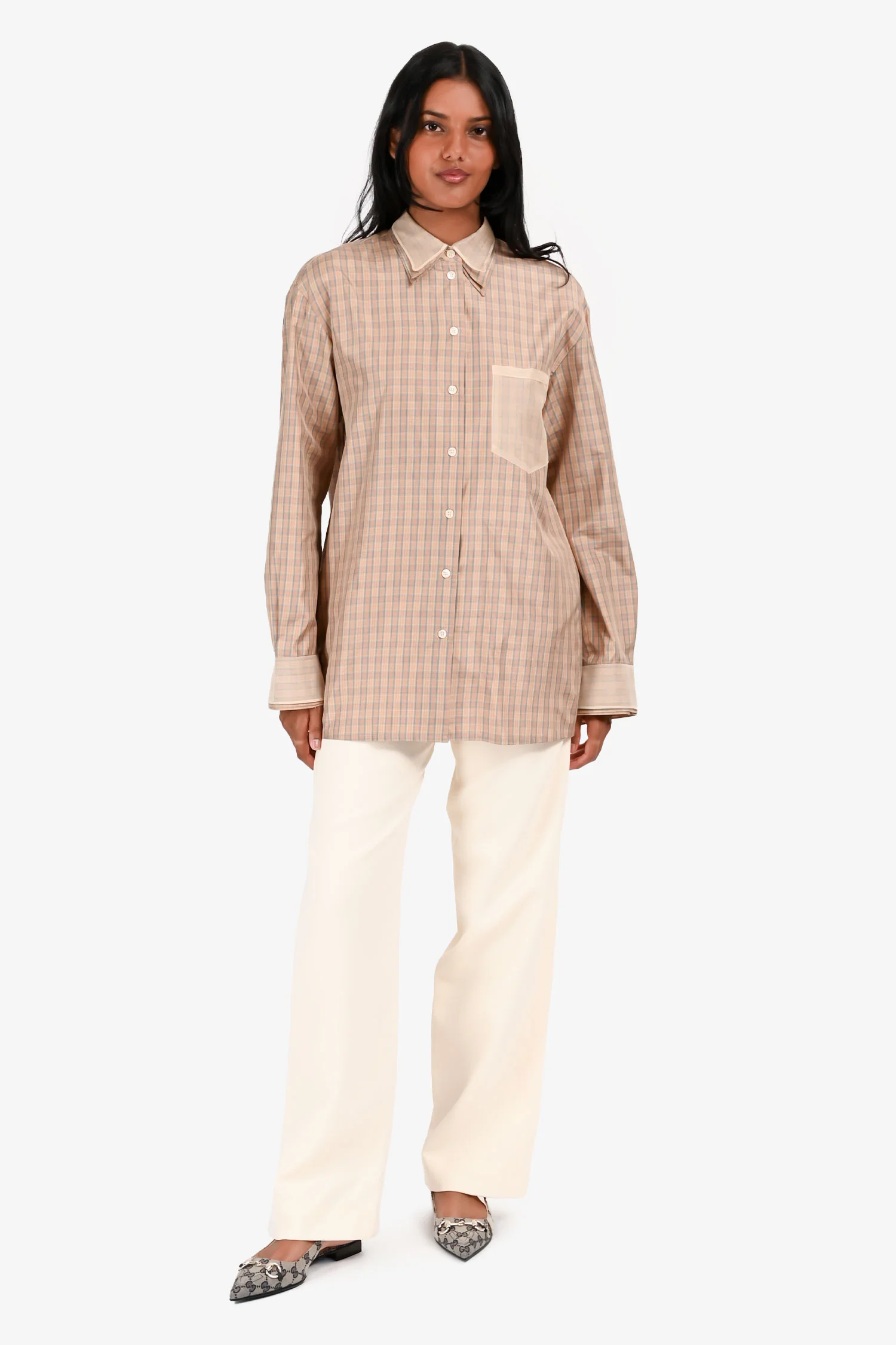 Jonathan Simkhai Cream Lace Corseted Wide Leg Pants Size 0