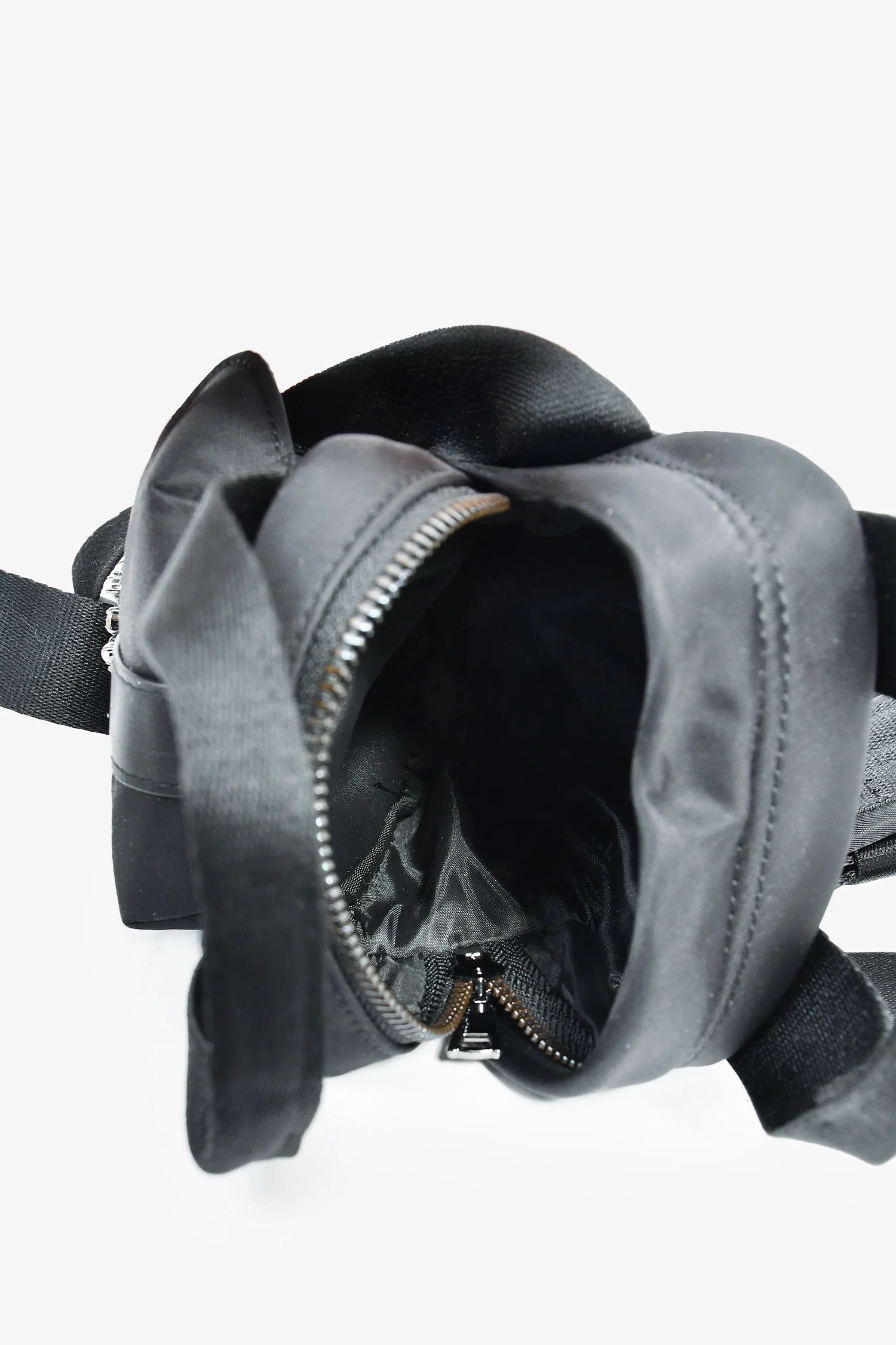 Simone Rocha Black Nylon Faux Pearl/Crystal Buckle Crossbody Bag