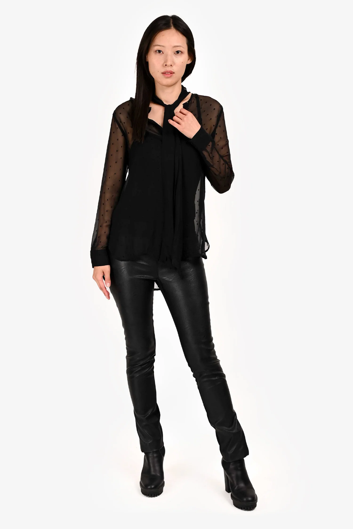 Stella McCartney Black Faux Leather Leggings Size 38