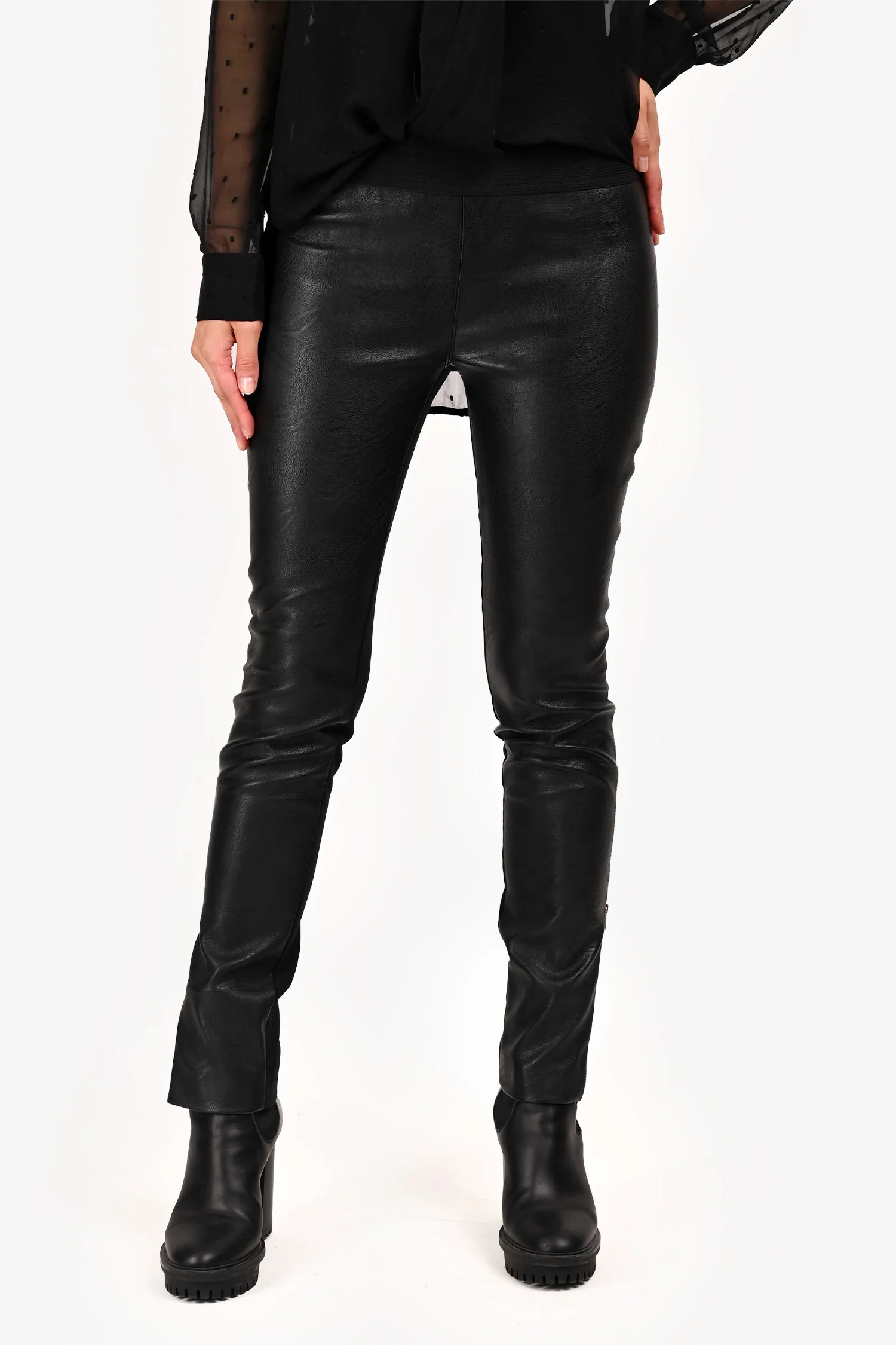 Stella McCartney Black Faux Leather Leggings Size 38