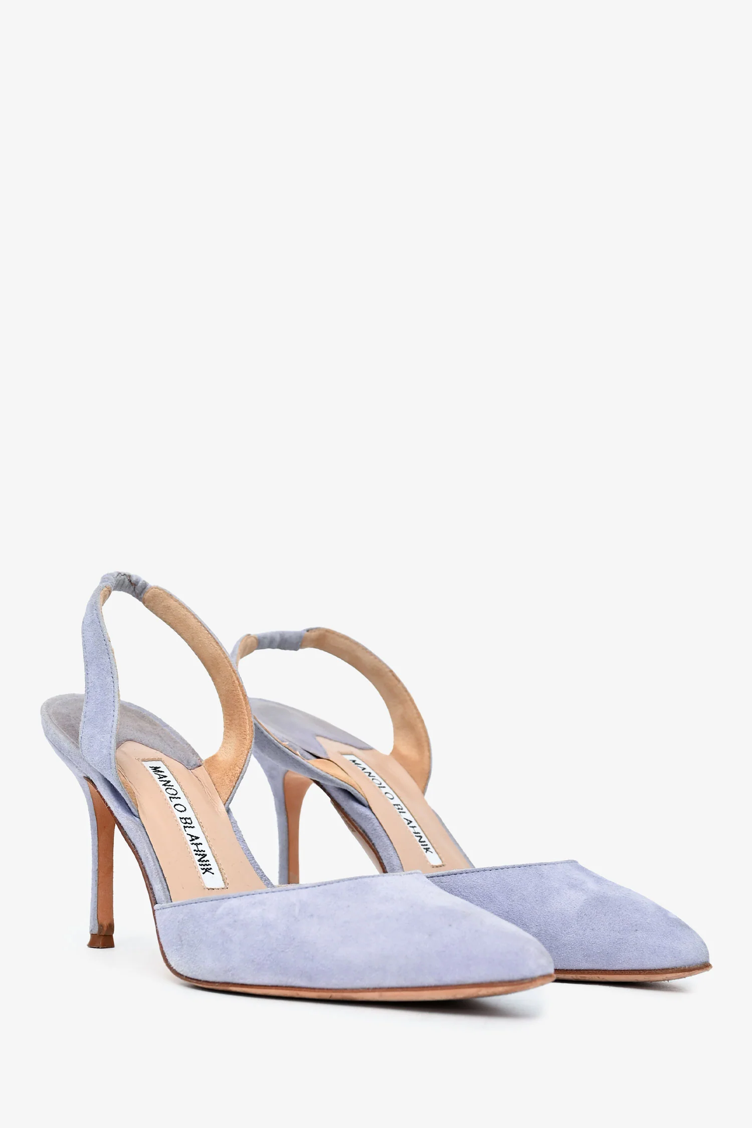 Manolo Blahnik Lilac Suede Leather Pointed Toe Slingback Size 35