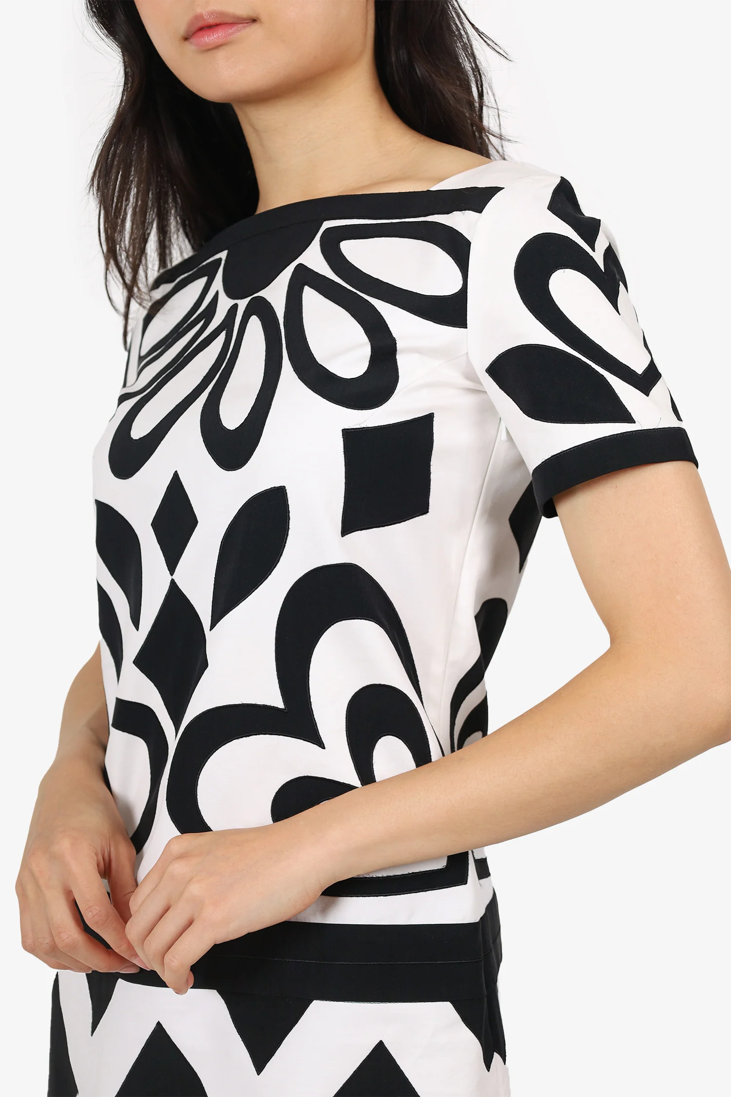 Moschino White/Black Cotton Heart Pattern Dress Size 6
