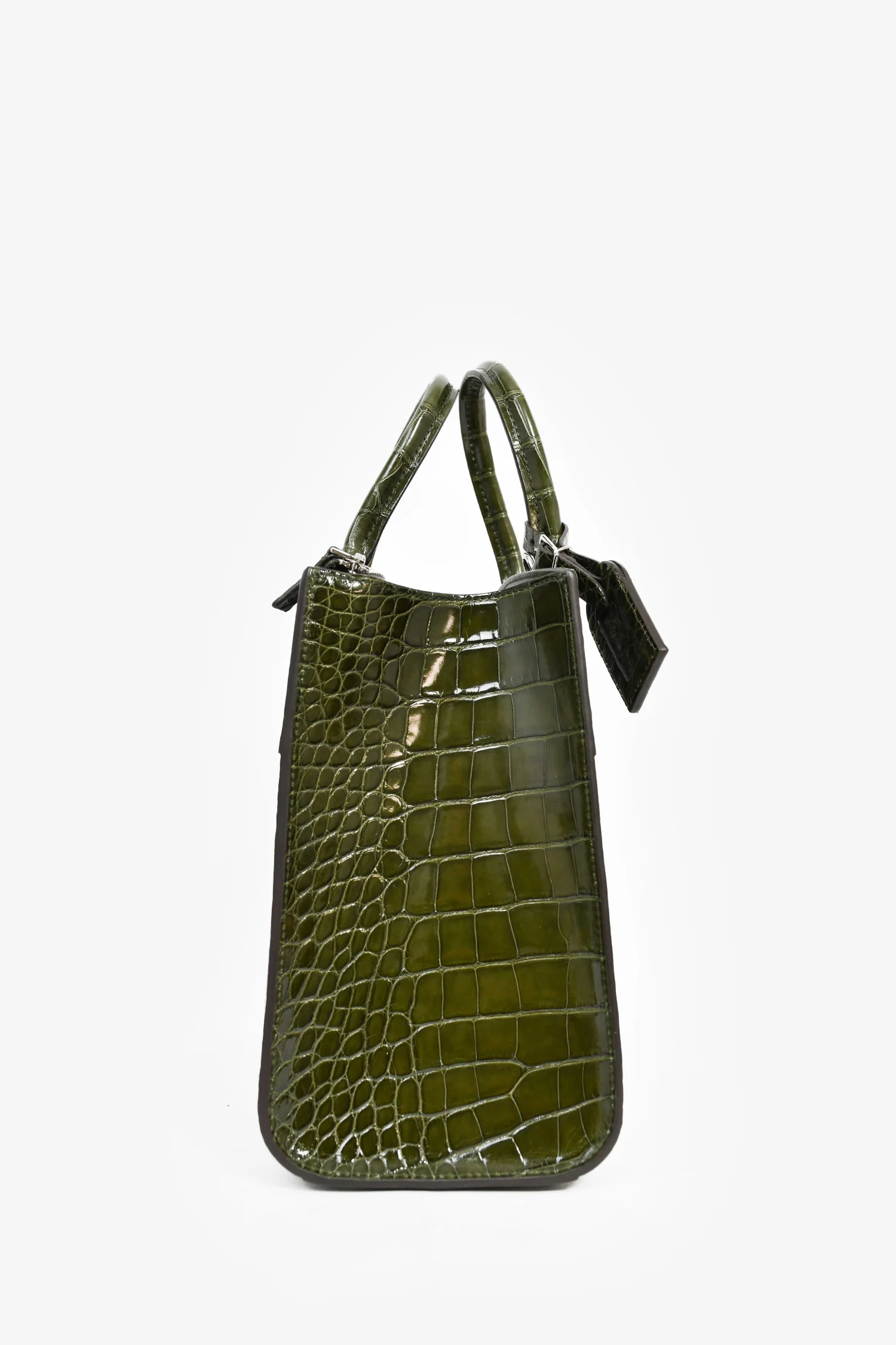 Louis Vuitton Green Alligator Mississippiensis City Steamer MM Top Handle With Strap