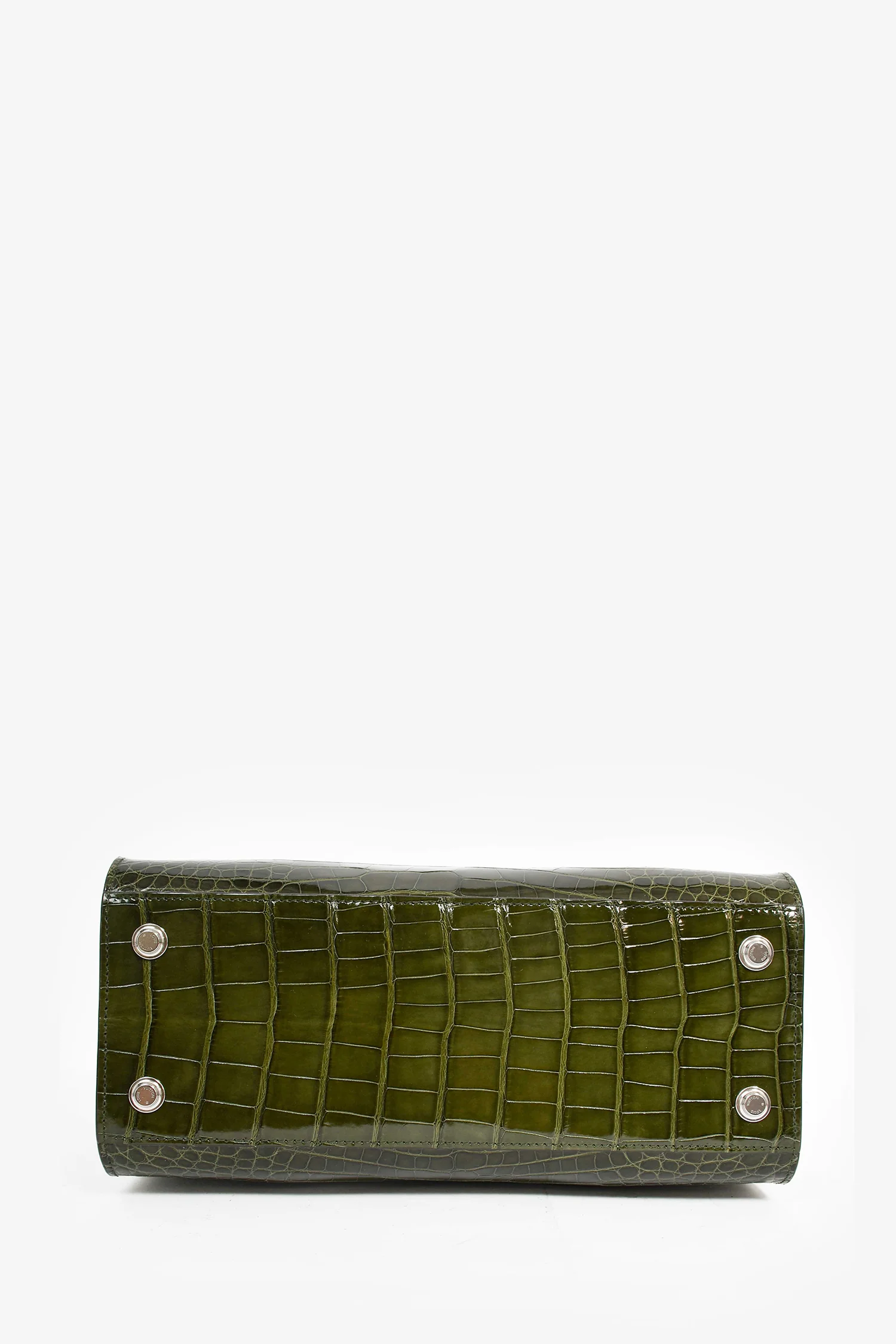 Louis Vuitton Green Alligator Mississippiensis City Steamer MM Top Handle With Strap