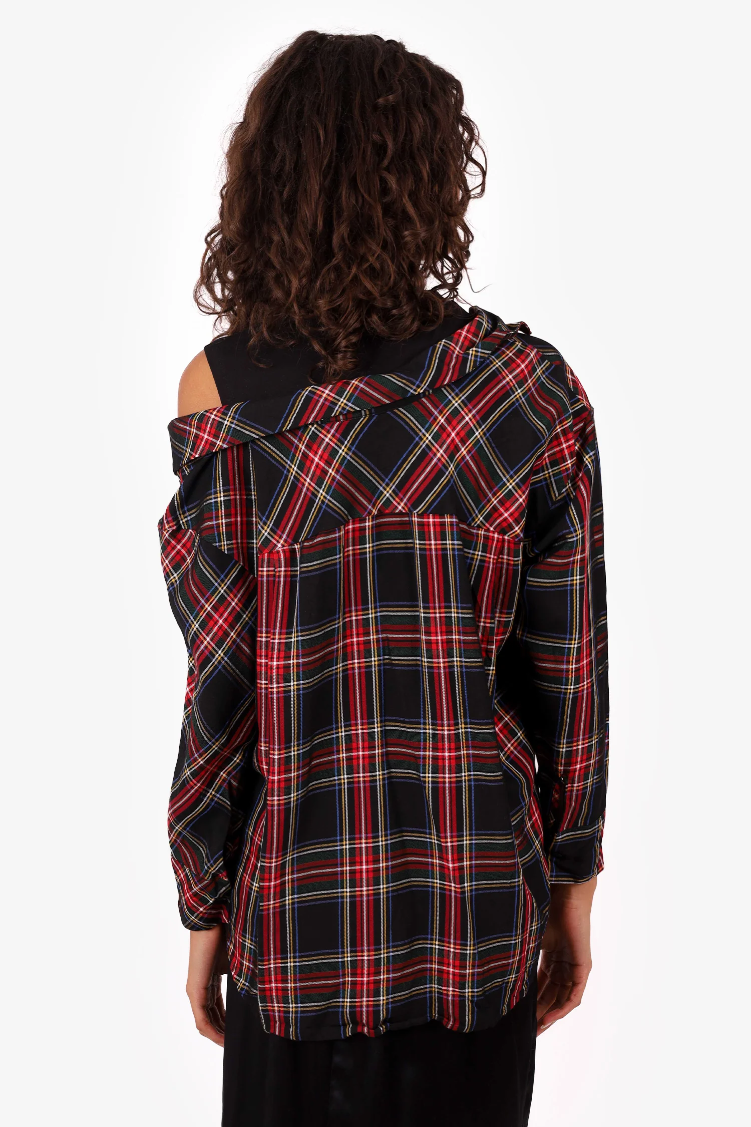 Maje Red/Black Asymmetrical Top Size 1