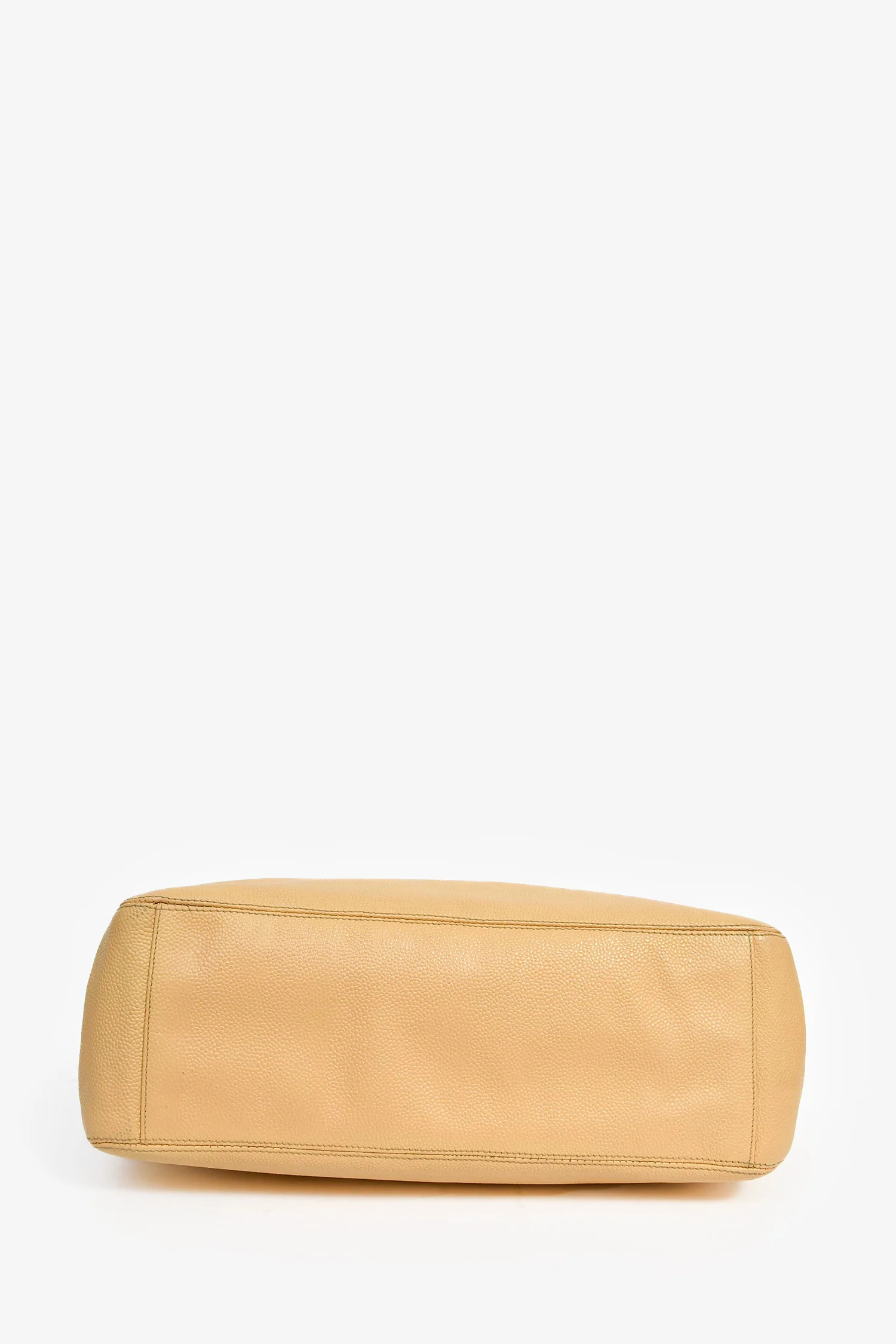 Pre-Loved Chanel™ Beige Caviar Leather CC Shopper Tote Bag