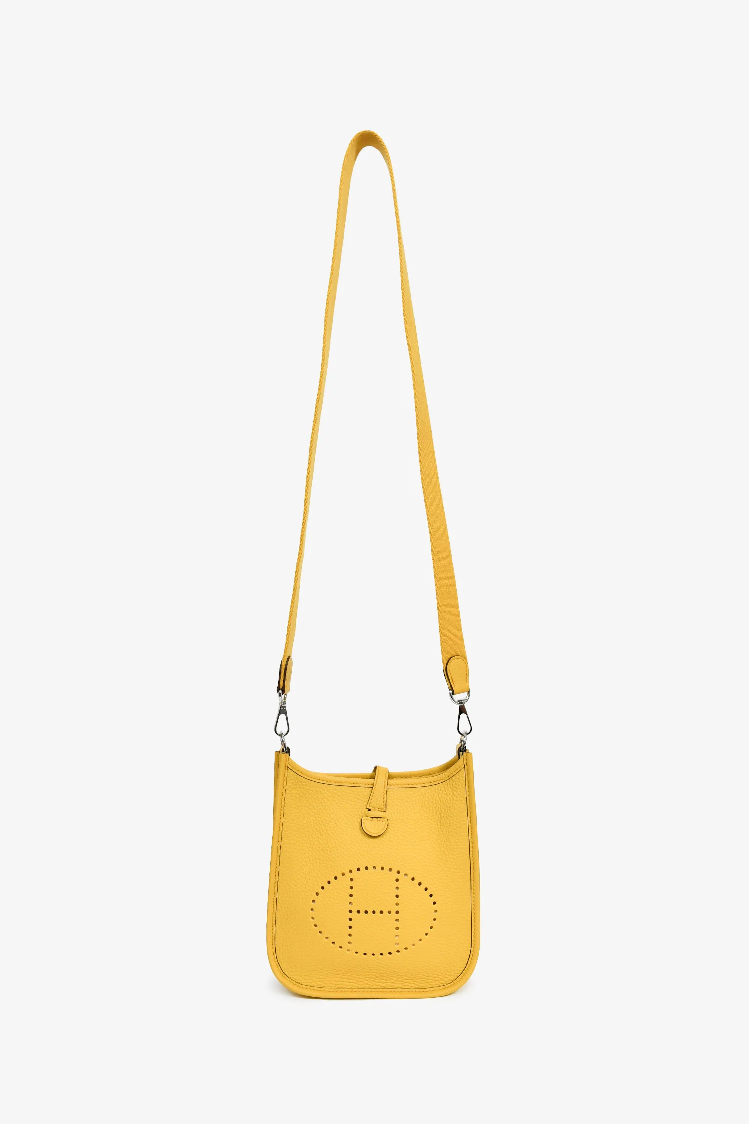 Hermès 2024 Yellow Clemence Leather TPM Evelyne Crossbody