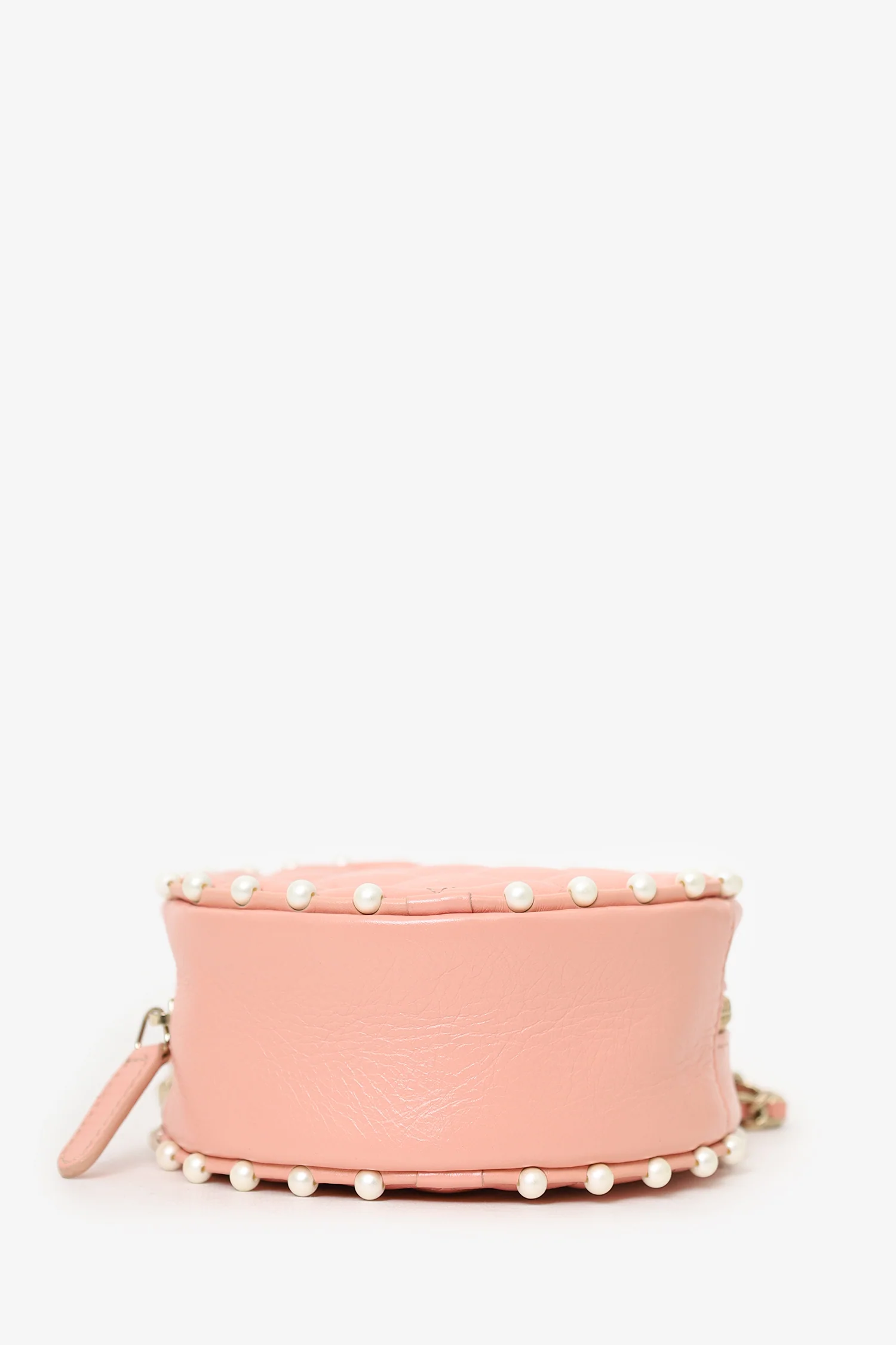 Pre-Loved Chanel™ 2019-20 Pink Pearl Round Crossbody Bag