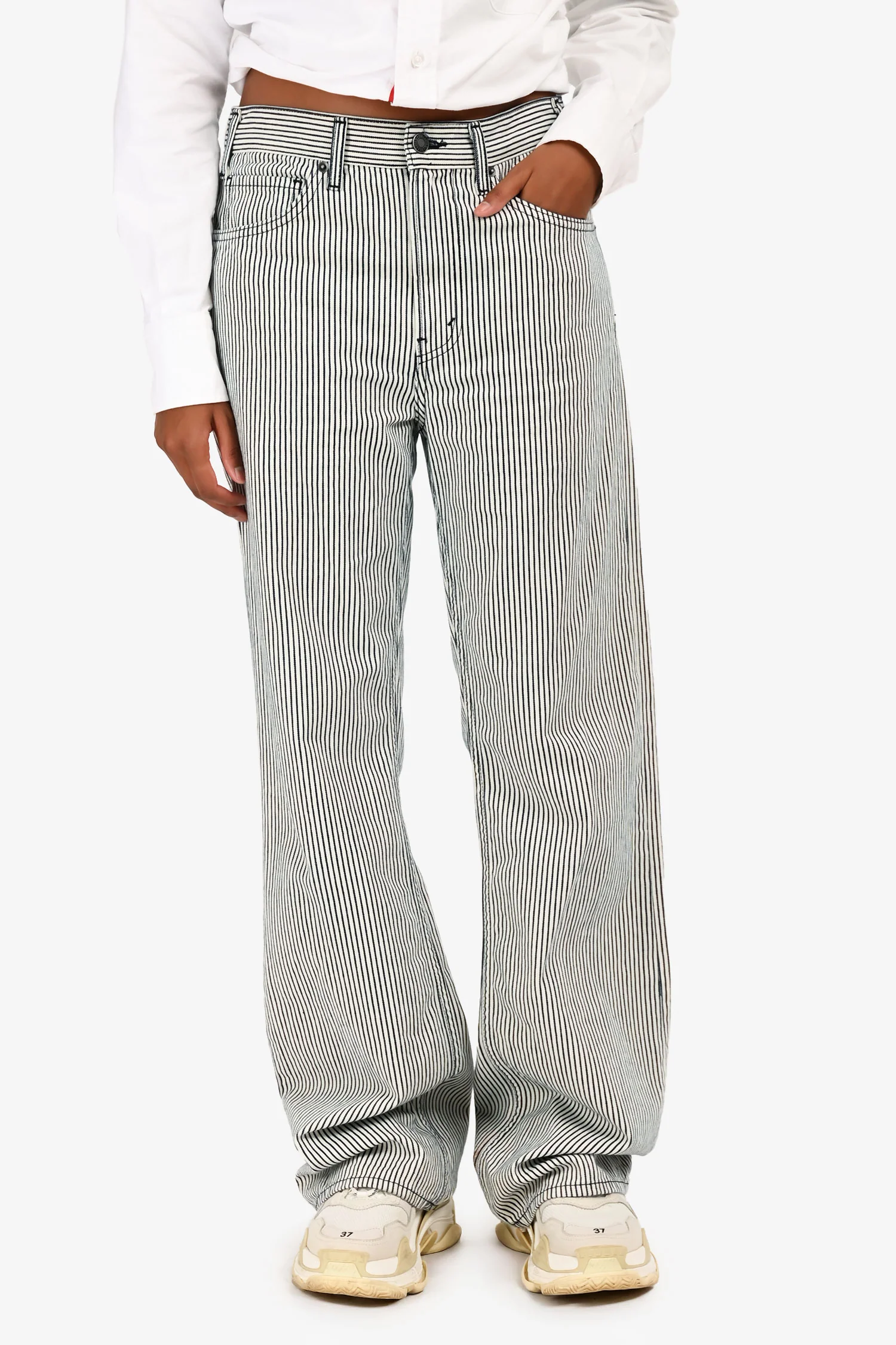 Nili Lotan Navy/White Striped 'Mitchells' Pants Size 25