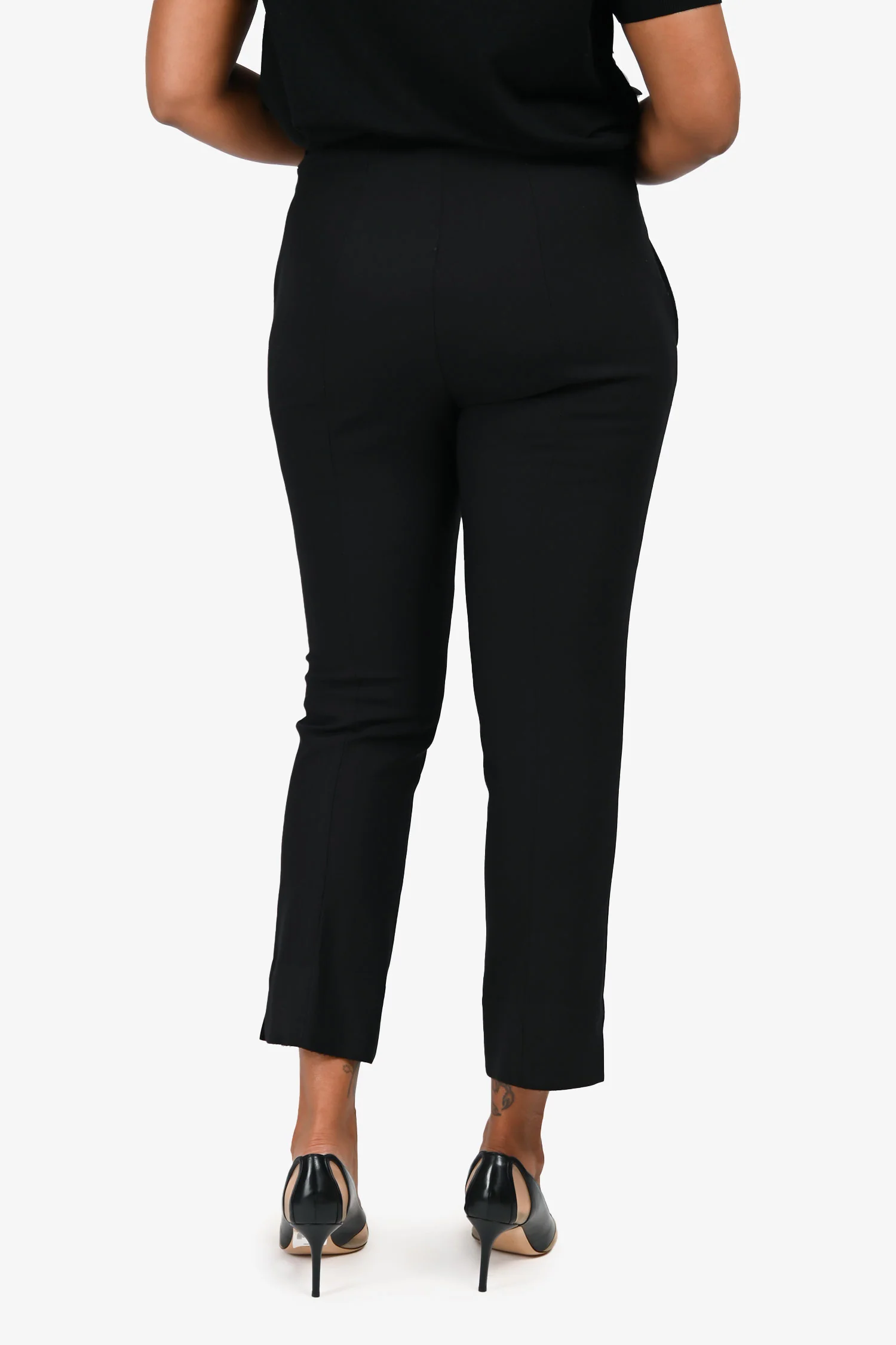 Prada Black Wool Straight Let Trousers Size 46