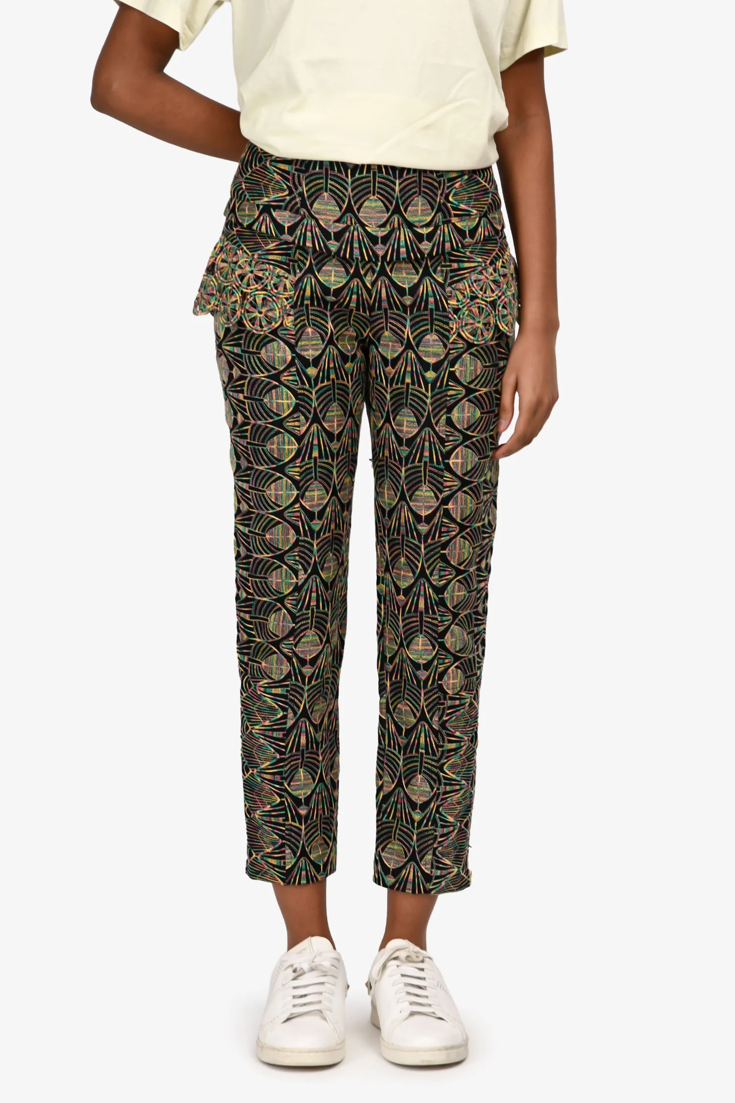 Mayle x Barneys New York Black Highwaisted Peplum Slim Leg Pants Size 2