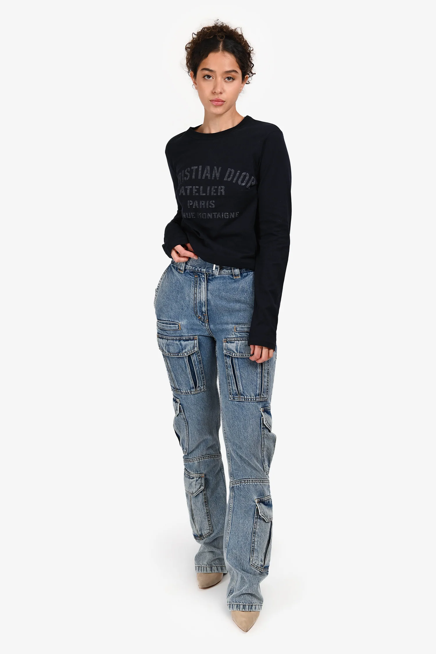 Givenchy Logo Plaque Cargo Jeans Size 26