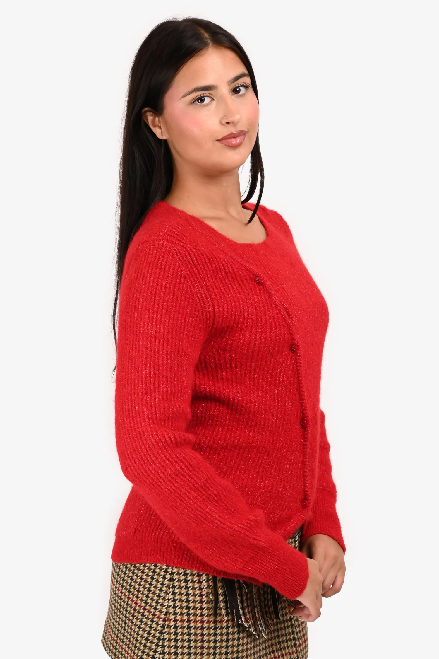 Jacquemus Red Alpaca Blend 'La Maille Pau' Asymmetrical Cardigan Size 40