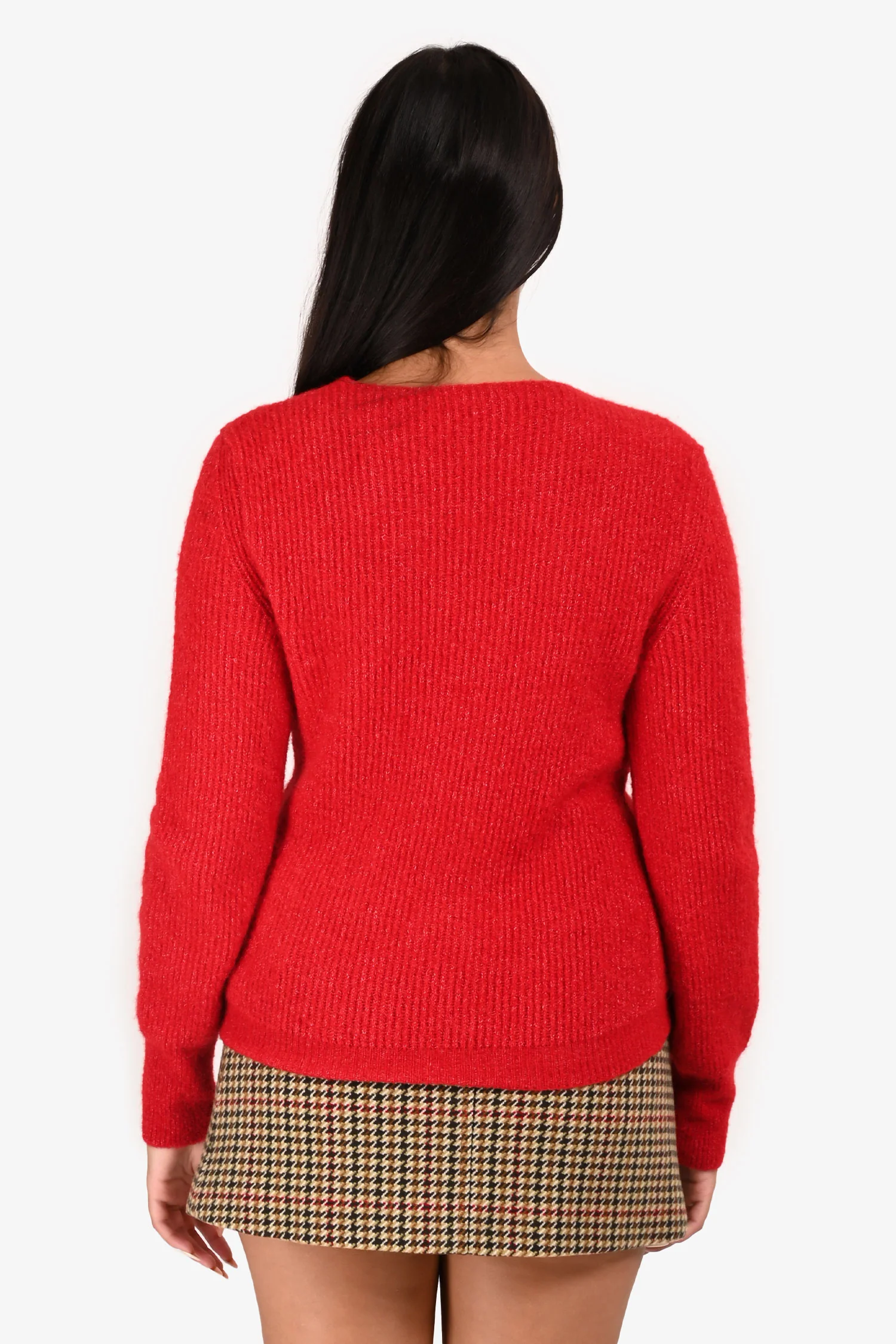 Jacquemus Red Alpaca Blend 'La Maille Pau' Asymmetrical Cardigan Size 40