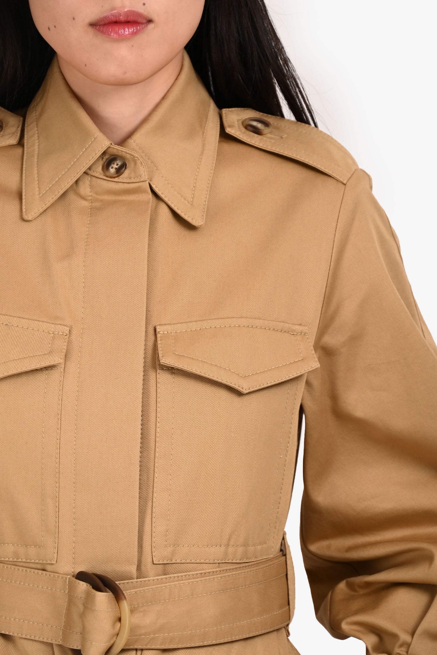 Zimmermann Tan Cargo 'Illuminate' Belted Cargo Mini Dress Size 0P