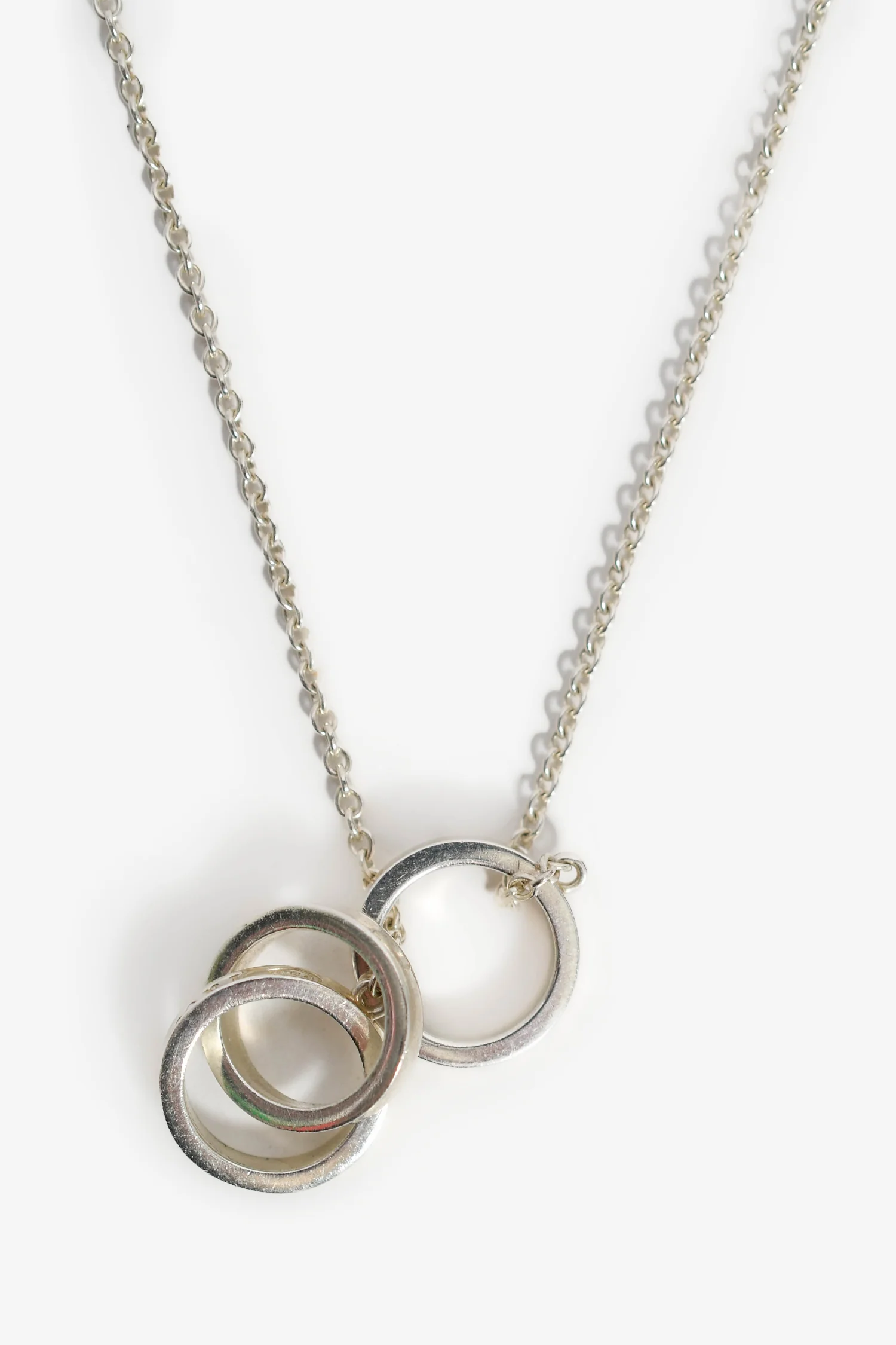 Tiffany & Co. Sterling Silver 1837 Interlocking Triple Circles Pendant Necklace