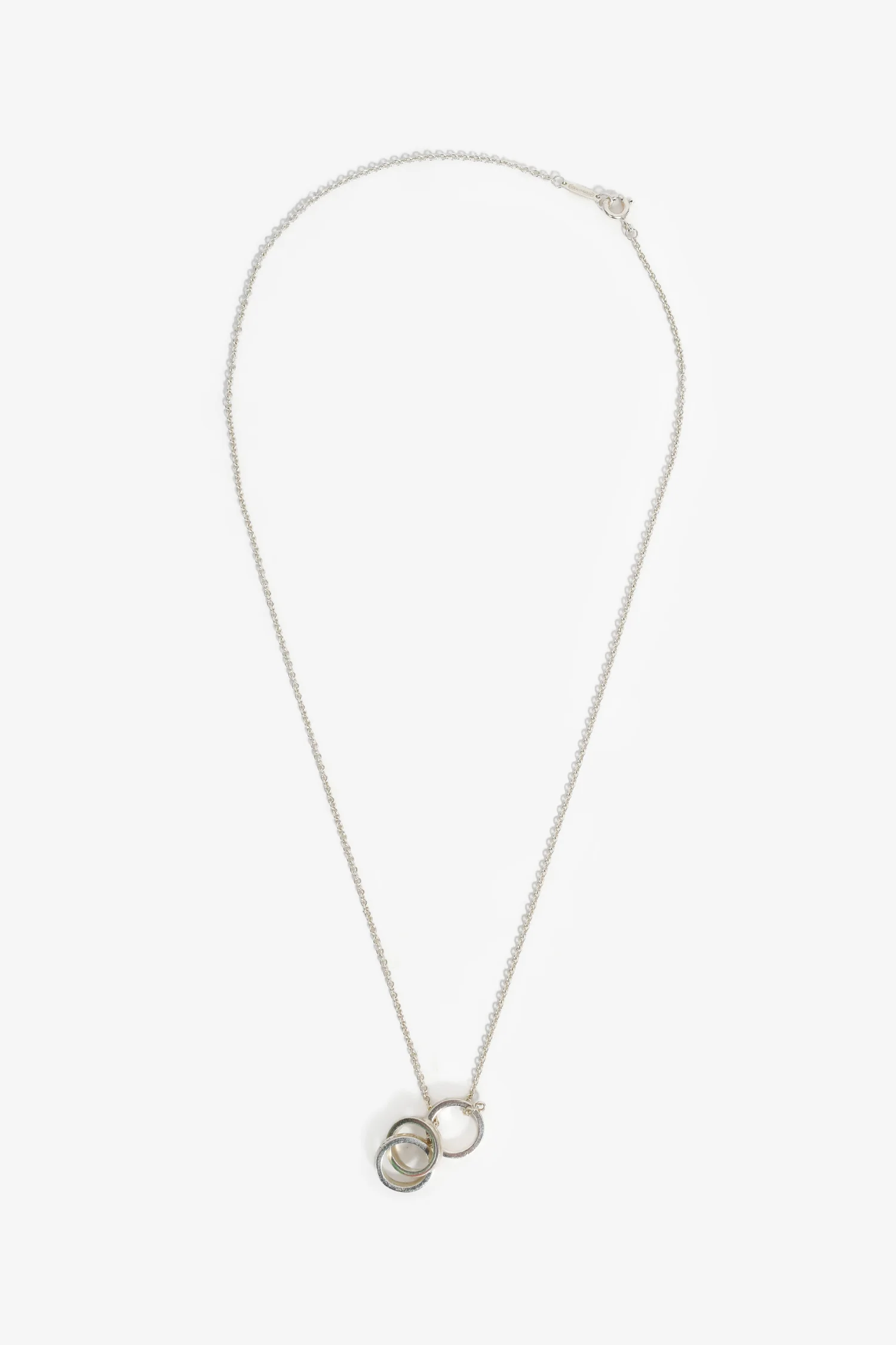 Tiffany & Co. Sterling Silver 1837 Interlocking Triple Circles Pendant Necklace