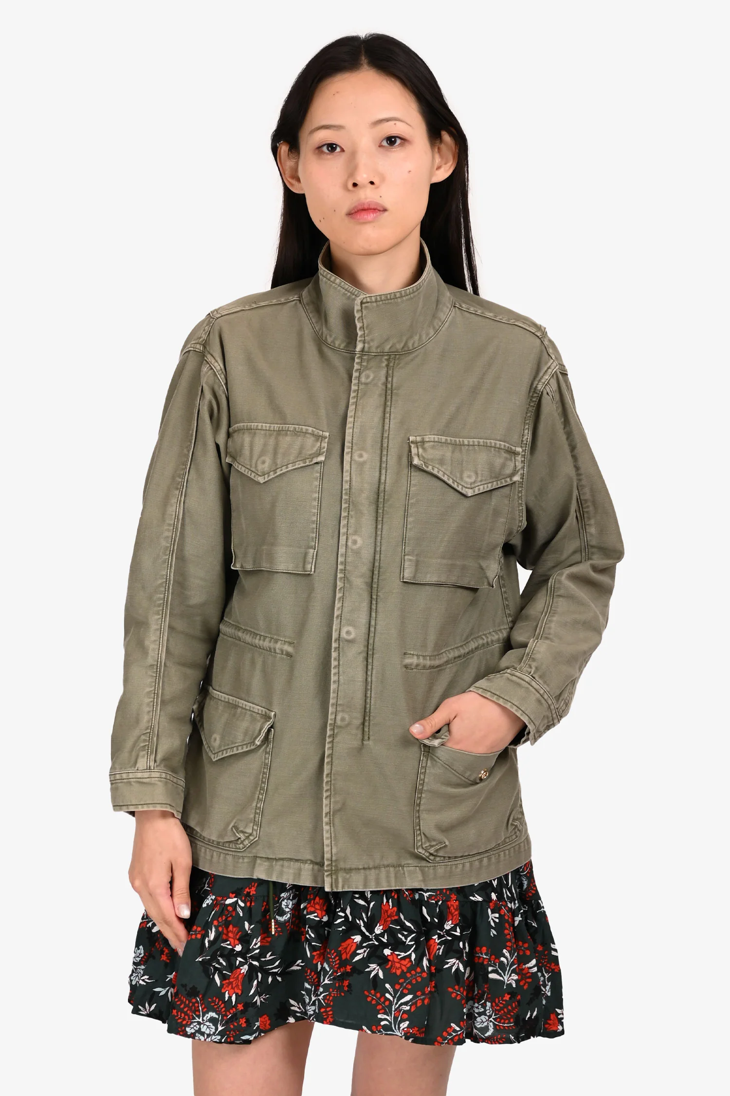 Frame Green Military Style Jacket Size S
