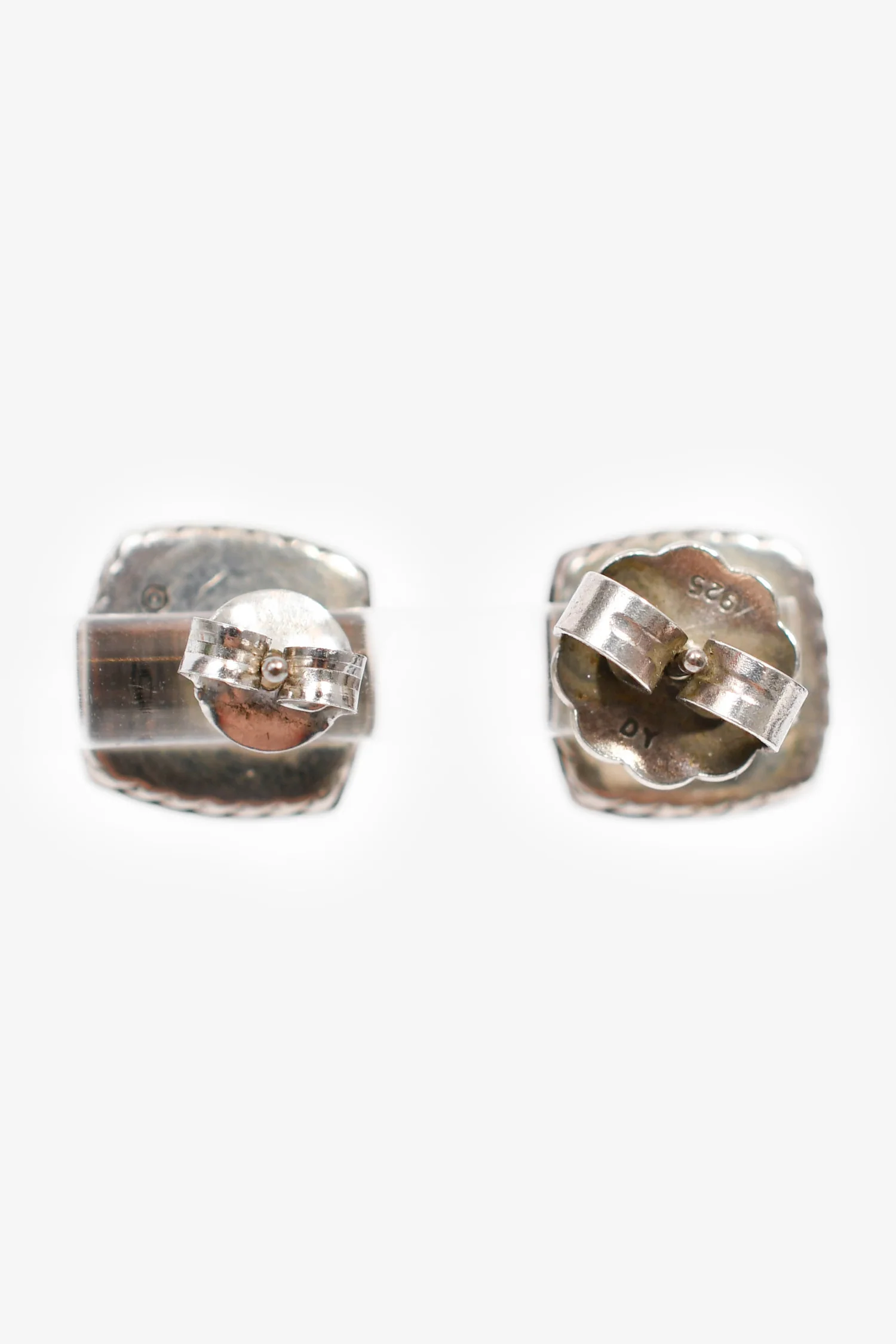 David Yurman Sterling Silver Black Onyx Diamonds Albion® Stud Earrings