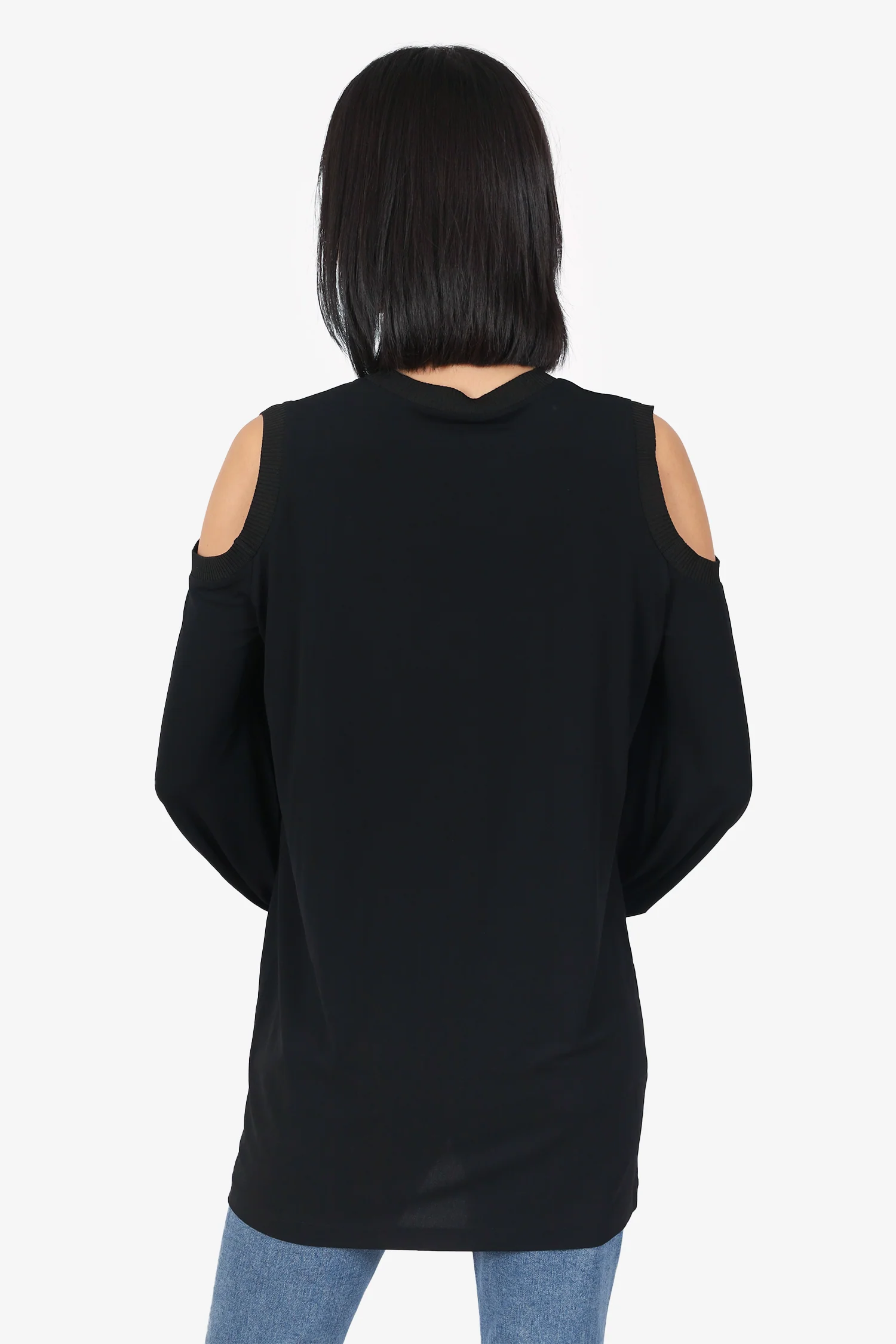 Givenchy Black Cold Shoulder Long Sleeve Top Size 38