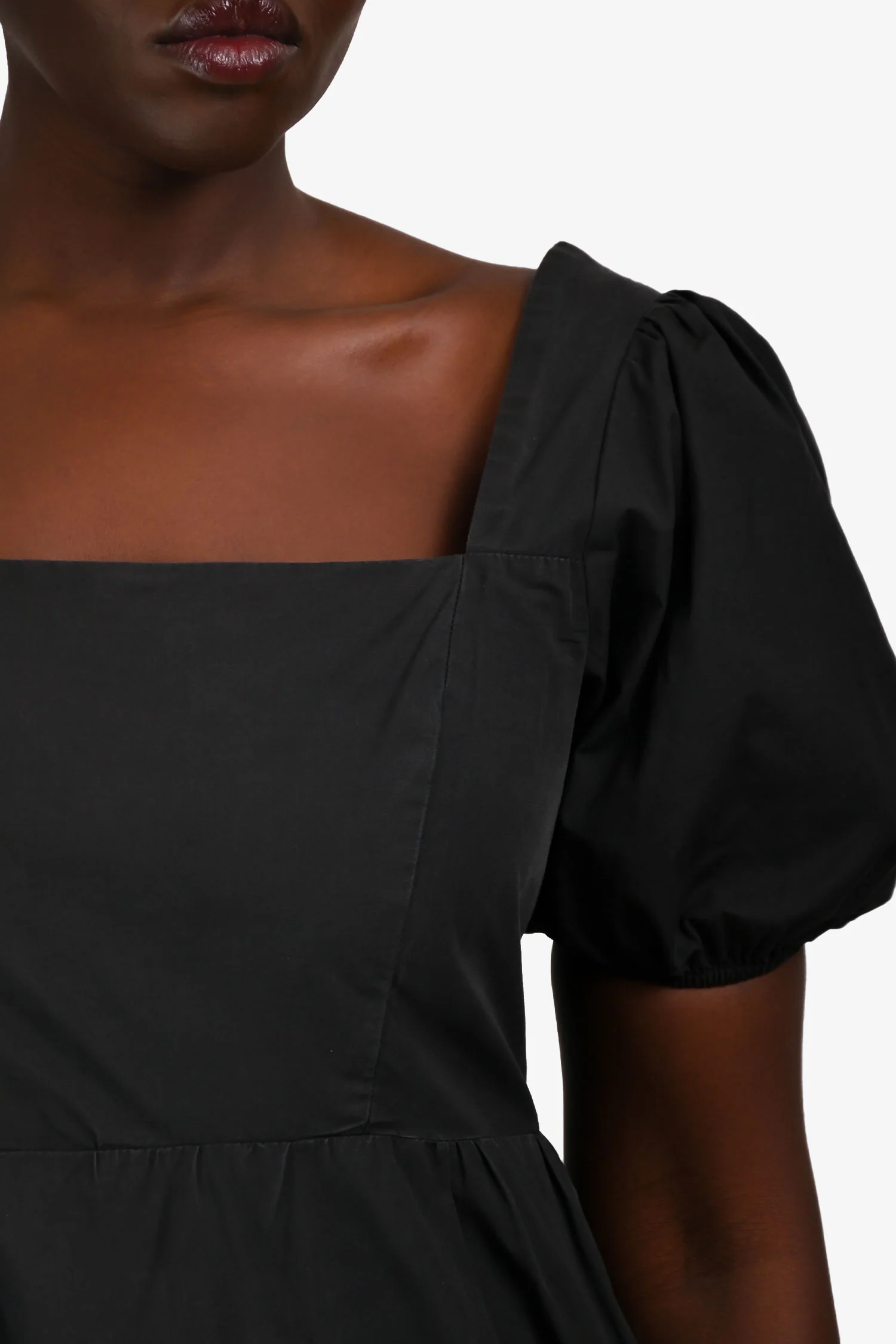 Aster the Label Black Cotton Short Sleeve Maxi Dress Size L