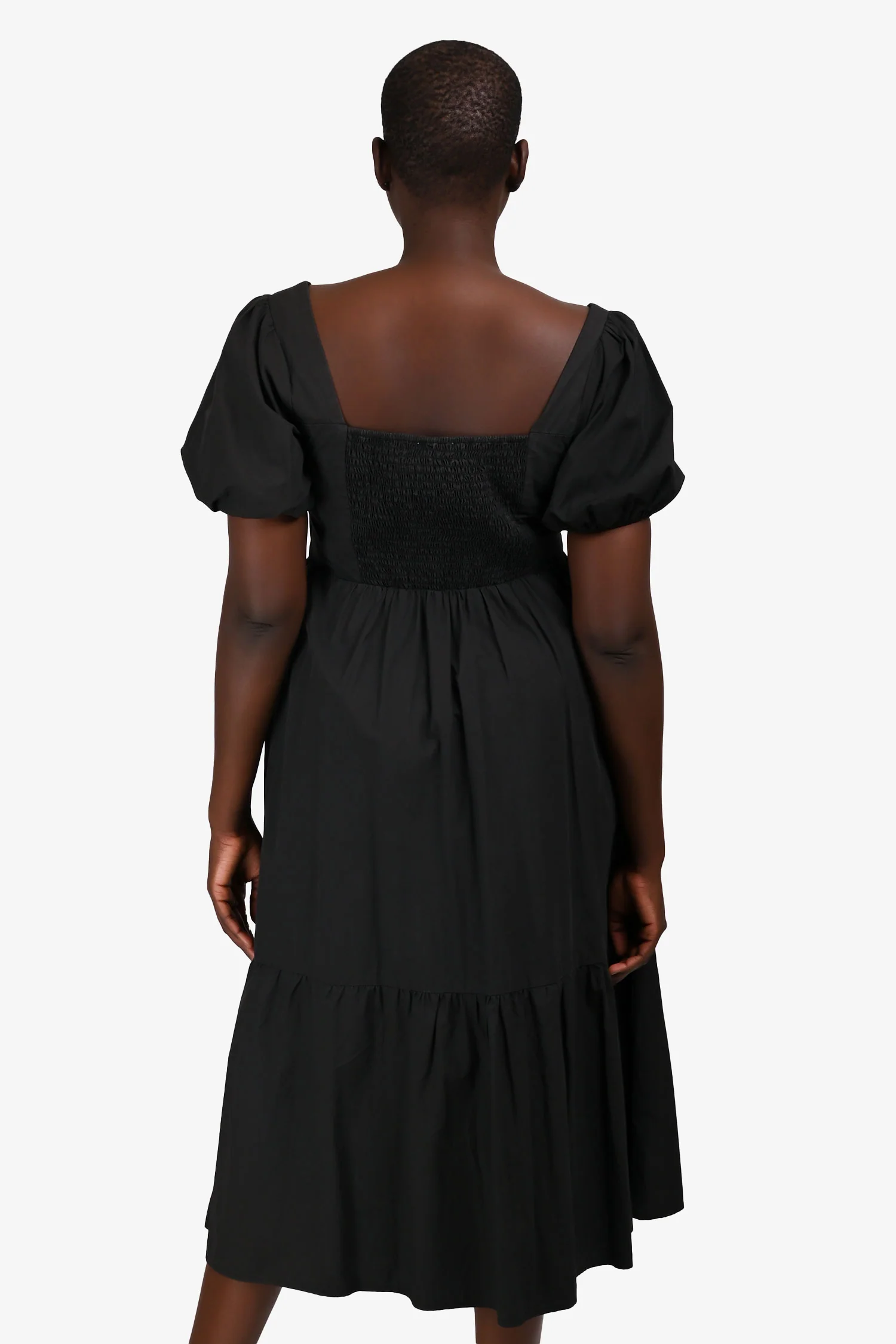 Aster the Label Black Cotton Short Sleeve Maxi Dress Size L