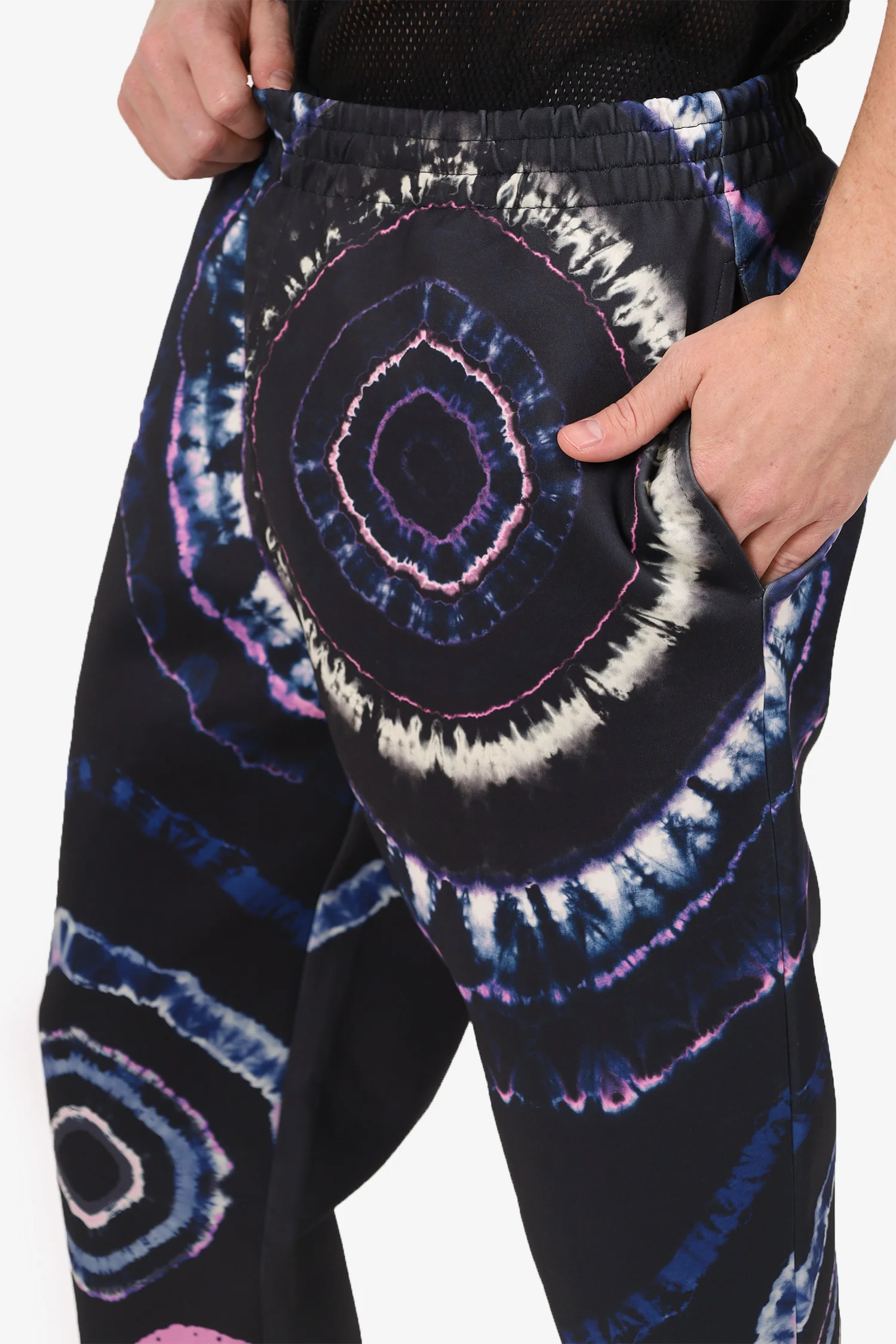Dries Van Noten Navy Tie-Dye Graphic Habson Pants Size L Mens