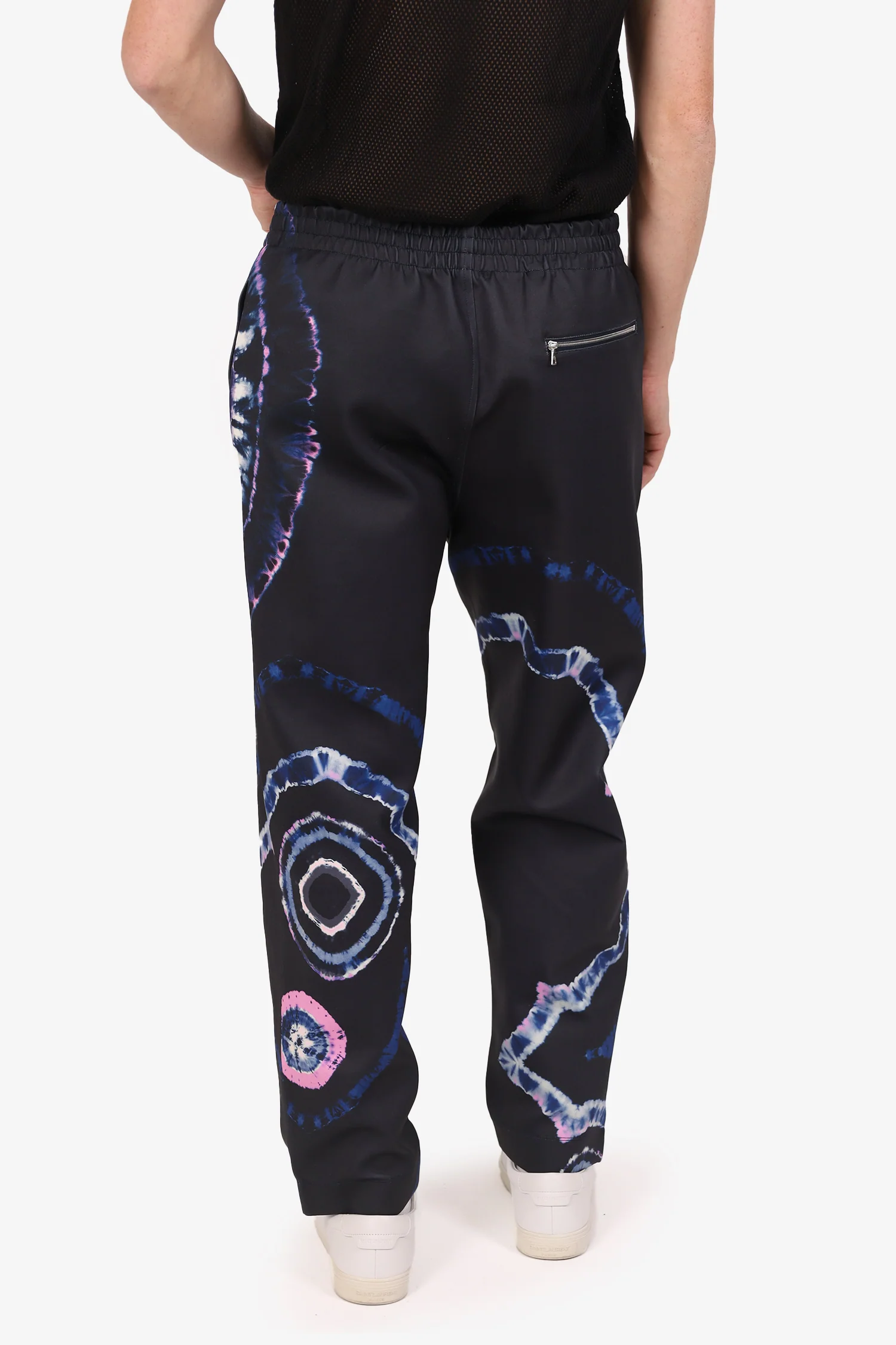 Dries Van Noten Navy Tie-Dye Graphic Habson Pants Size L Mens