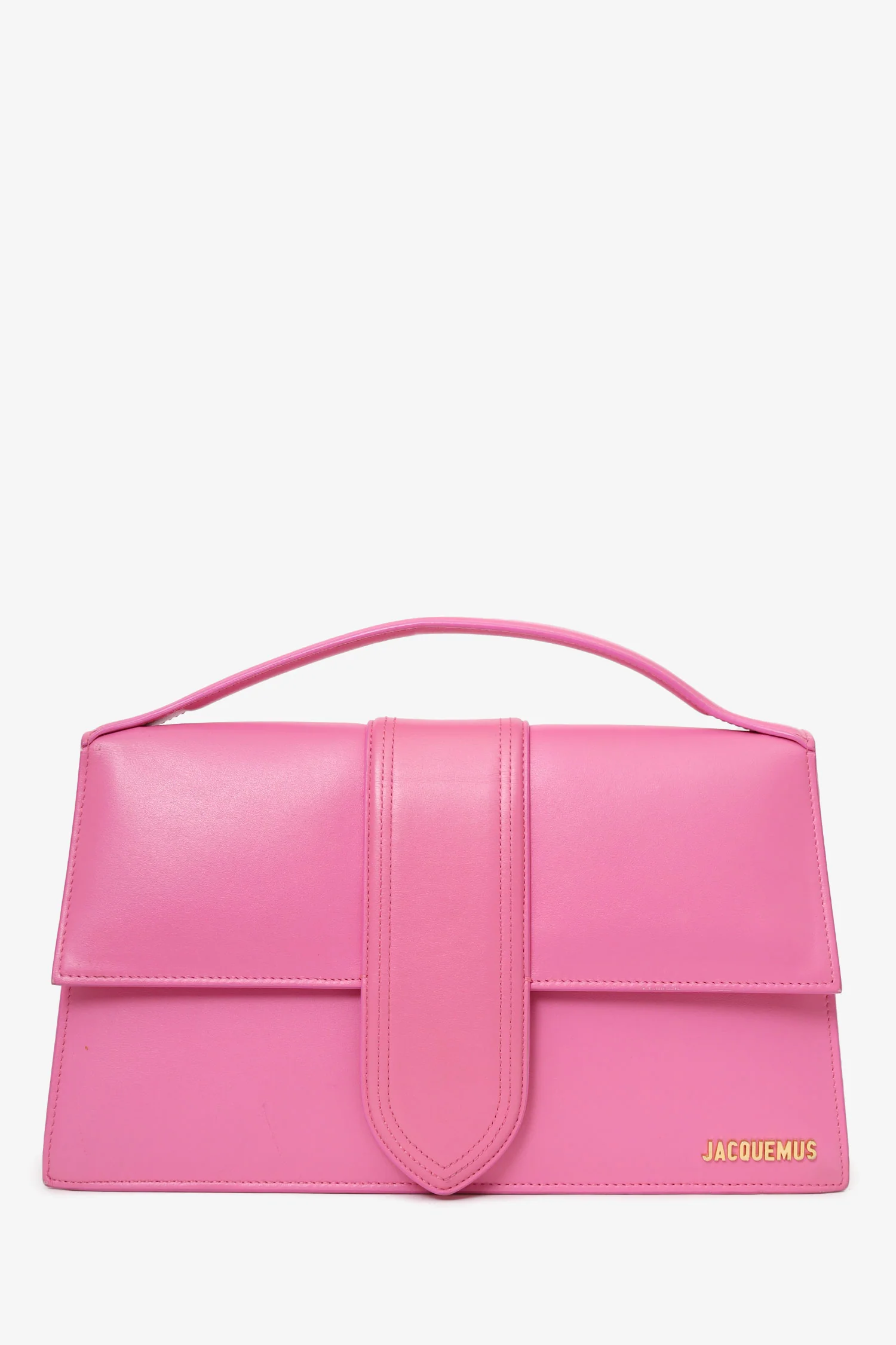 Jacquemus Pink Leather Le Bambino Grande Top Handle With Strap