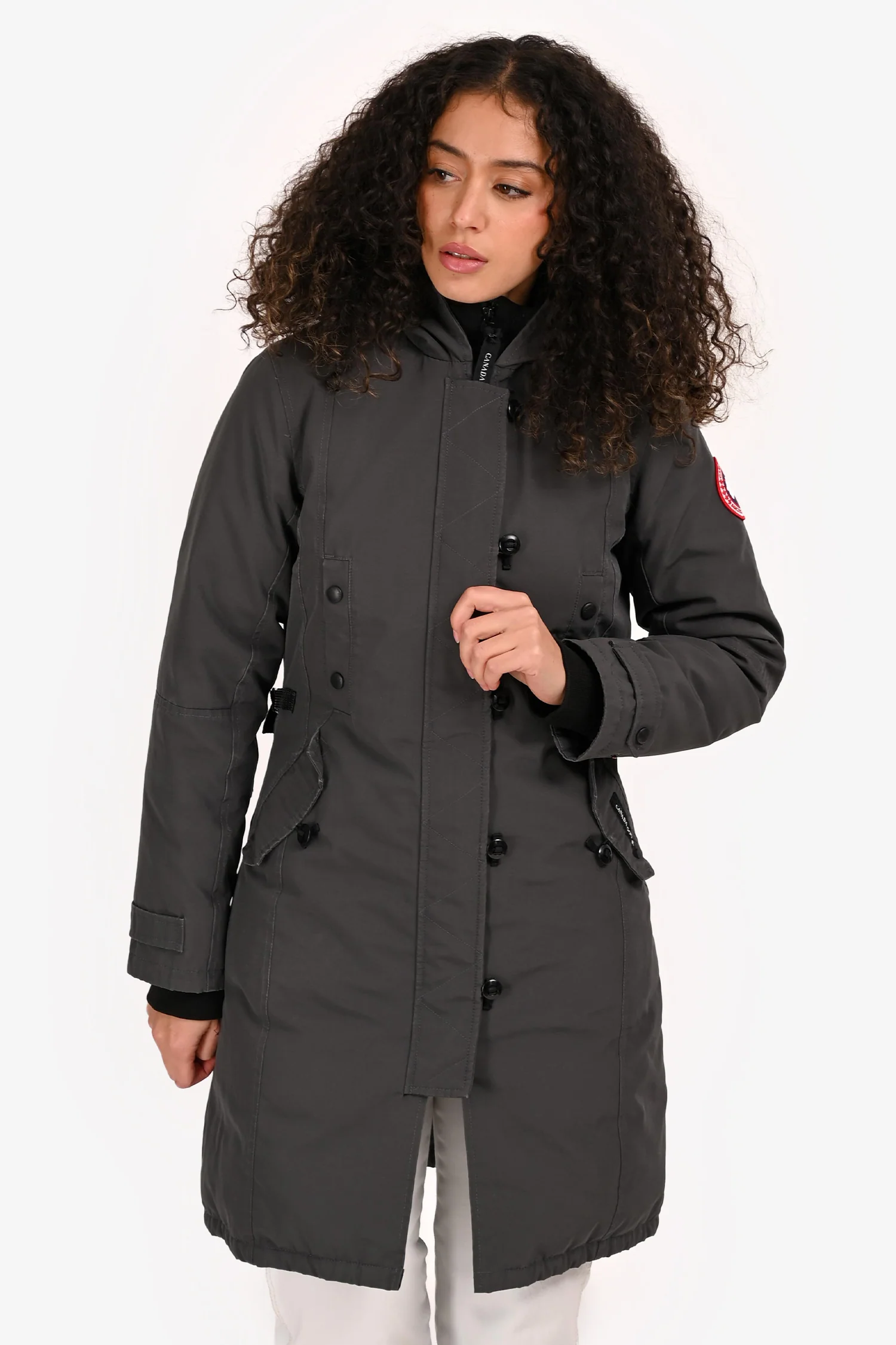Canada Goose Grey Fur Hooded Down Parka Coat Size XS