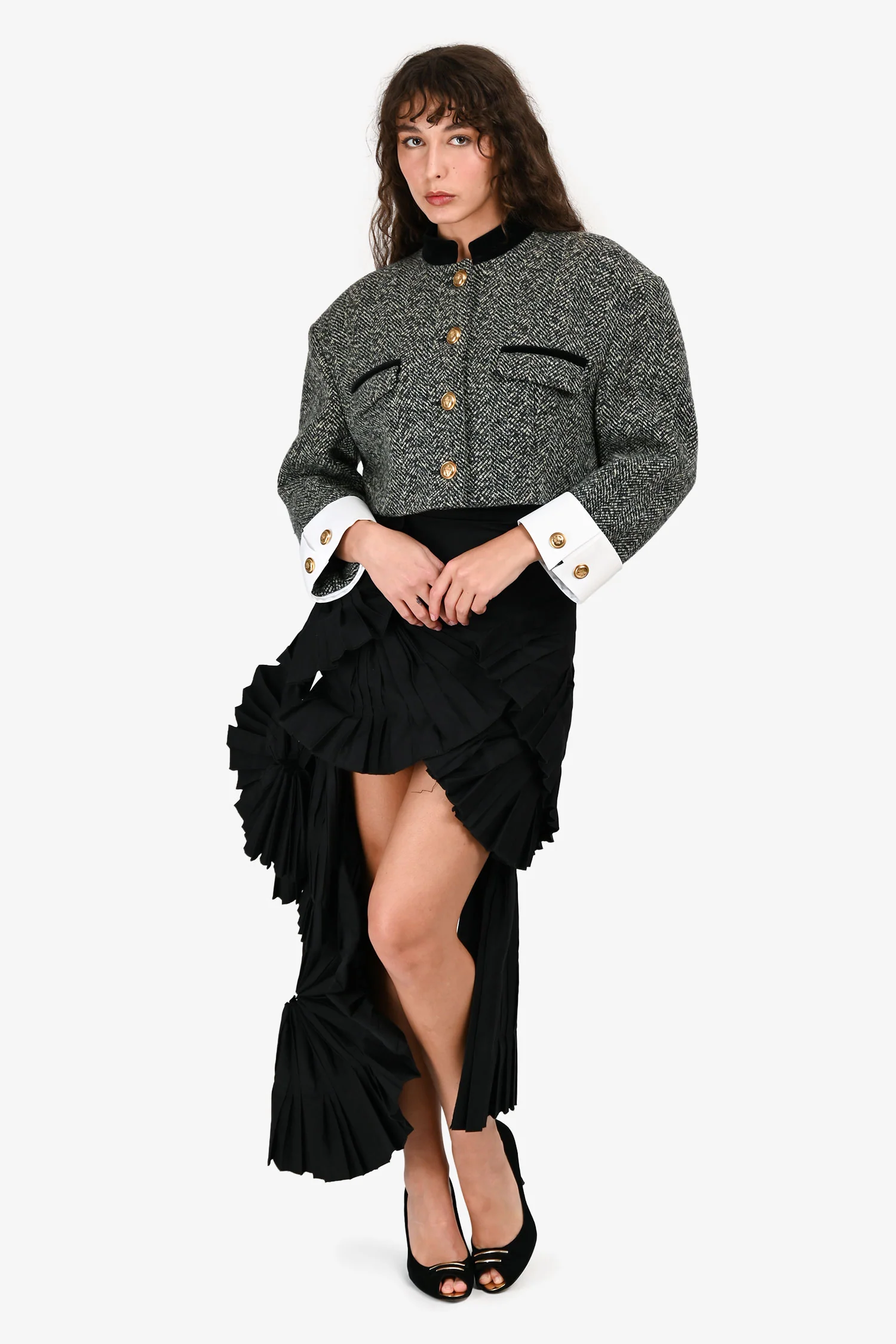Jacquemus Black 'Les Santons de Provence' Asymmetric Skirt Size 36