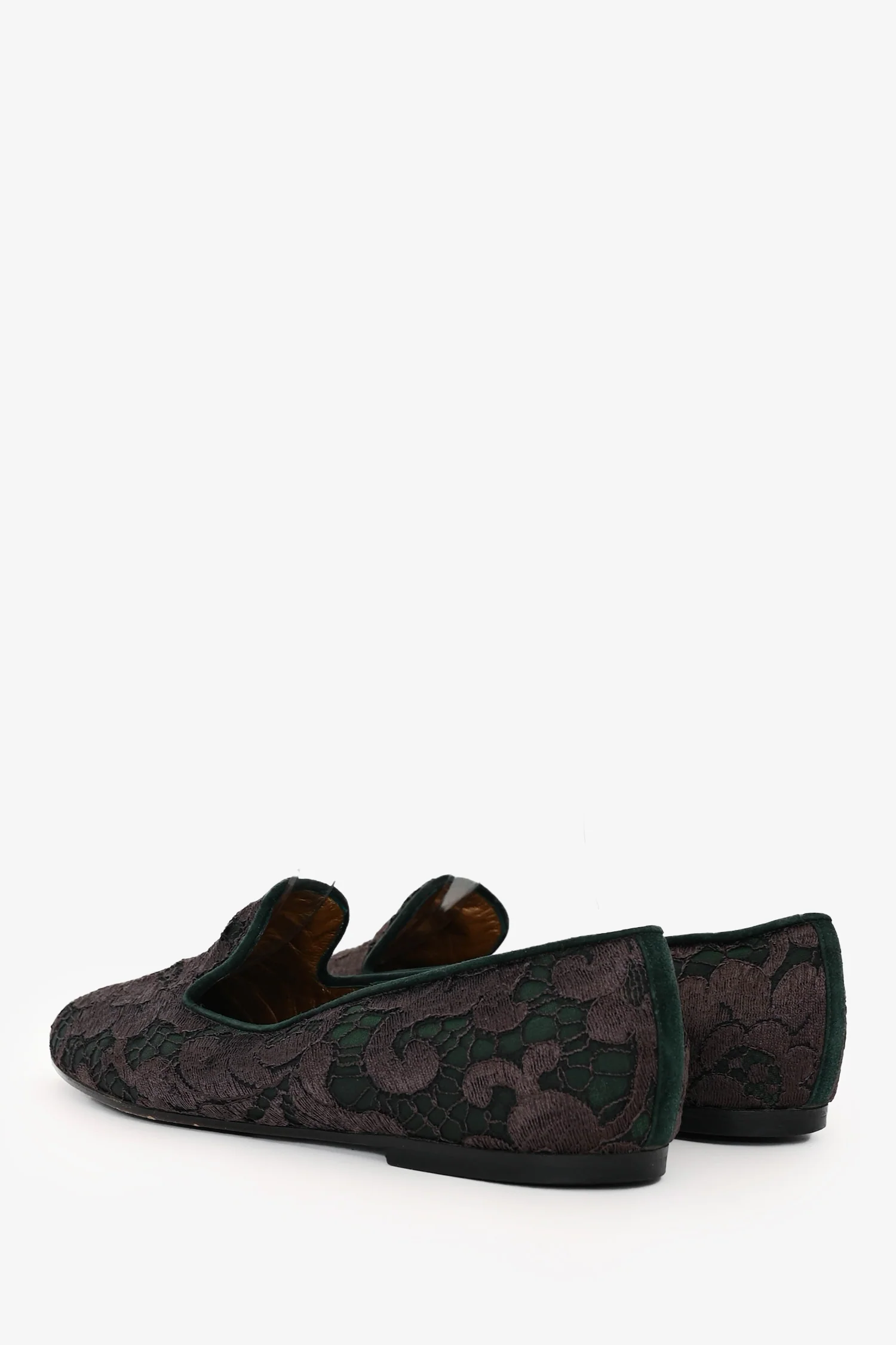 Diego Della Valle Green/Grey Lace Flats Size 6.5