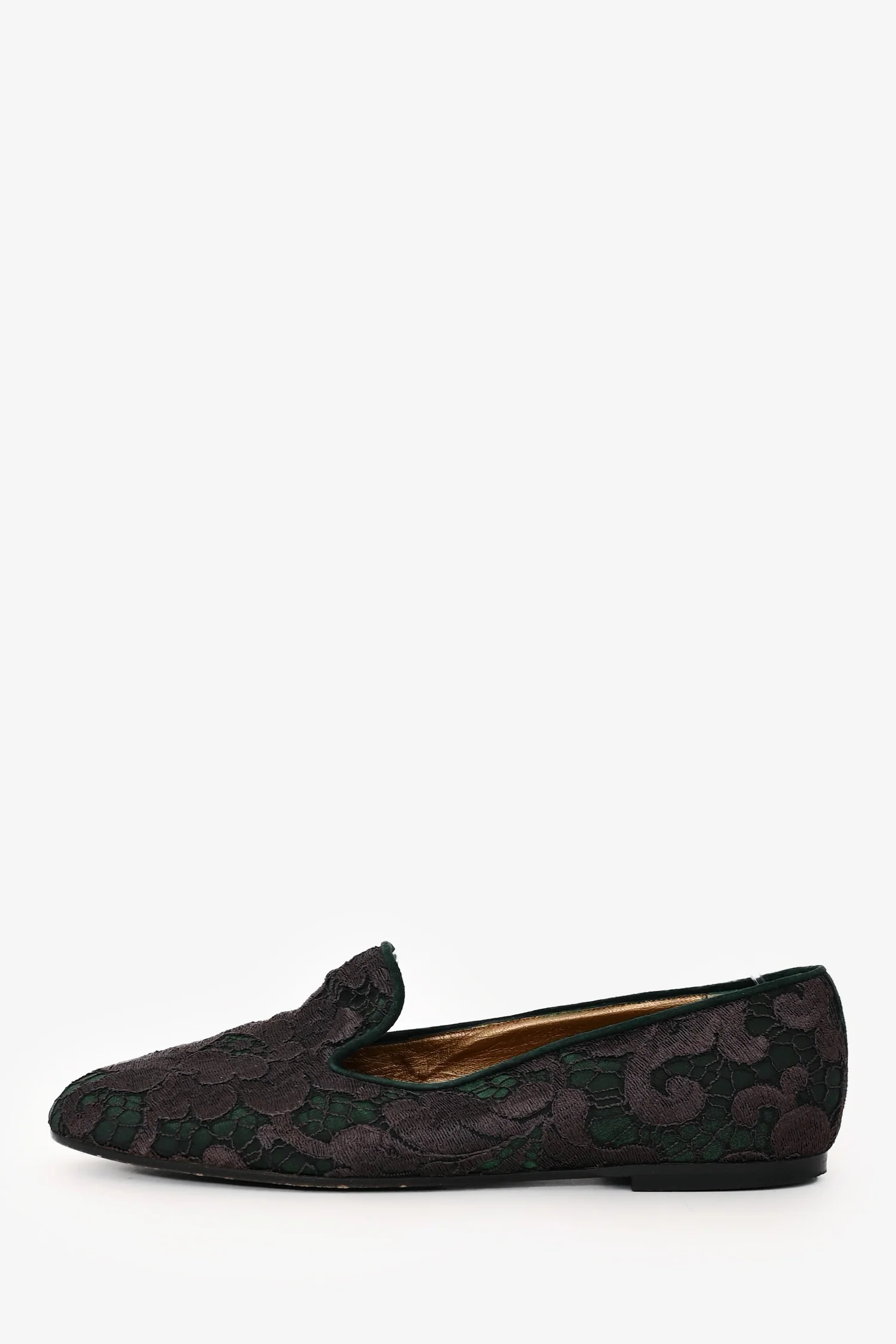 Diego Della Valle Green/Grey Lace Flats Size 6.5