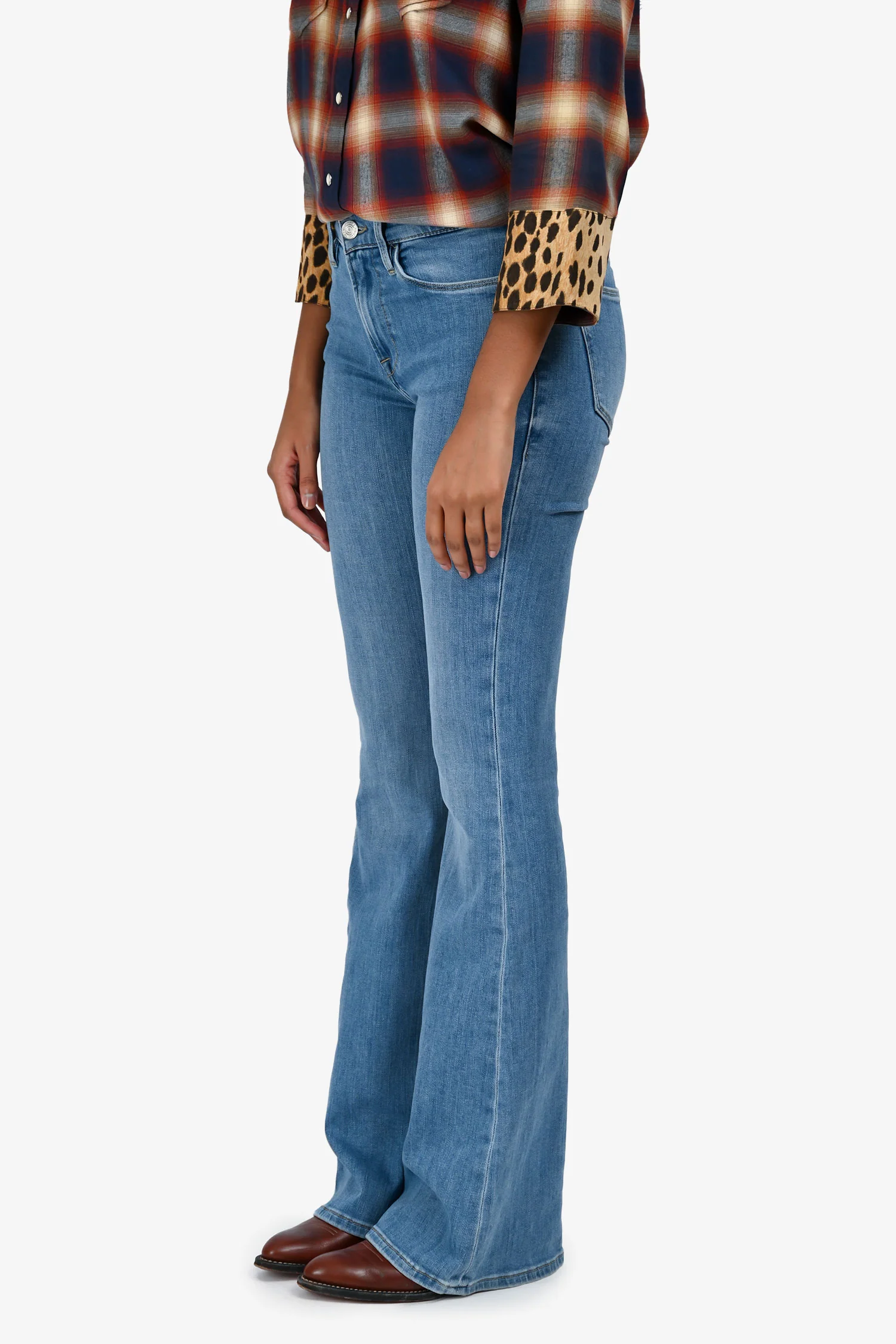 Frame Blue Cotton 'Jonah' Boot Cut High Waist Jeans Size 25