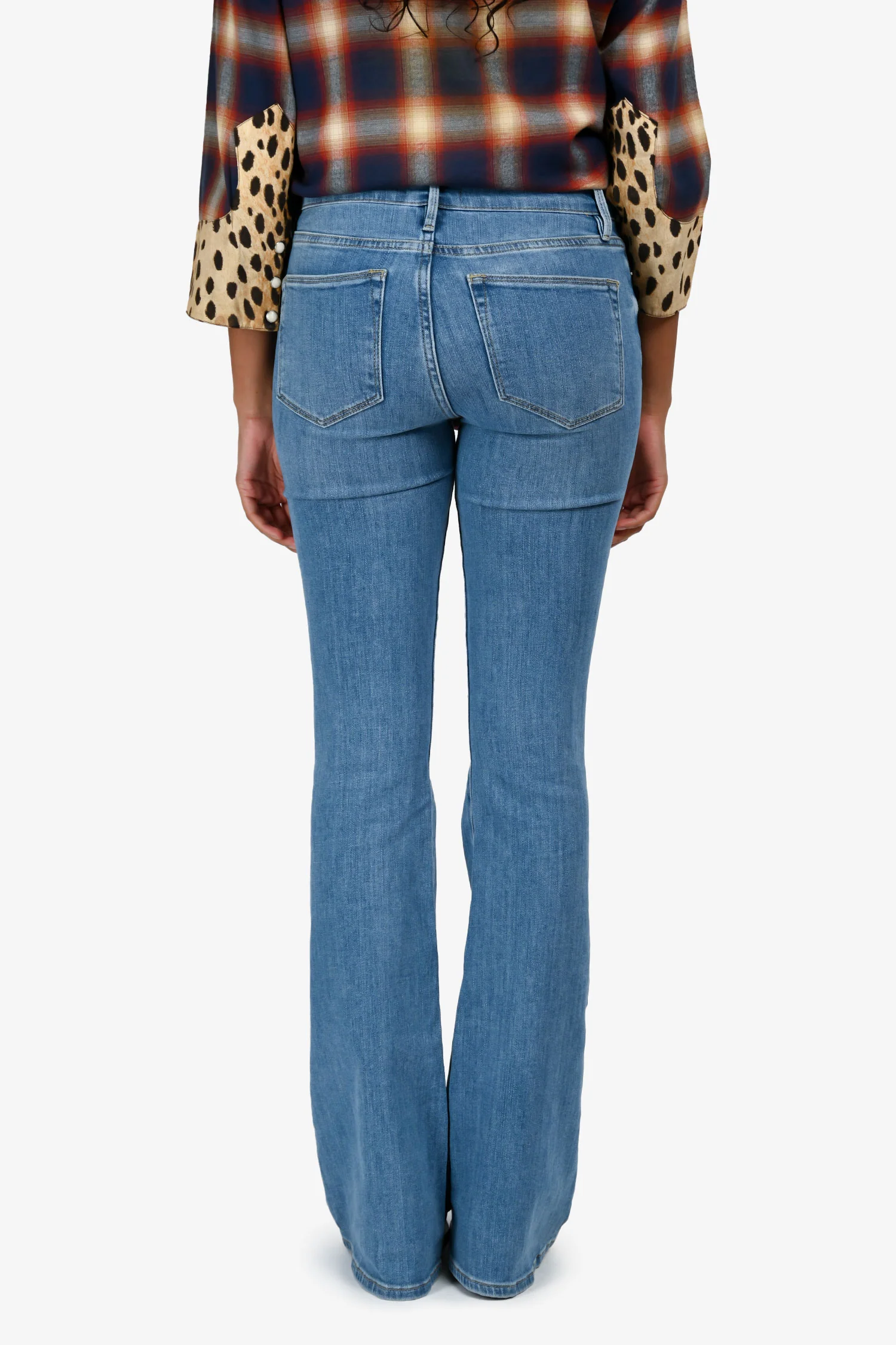 Frame Blue Cotton 'Jonah' Boot Cut High Waist Jeans Size 25