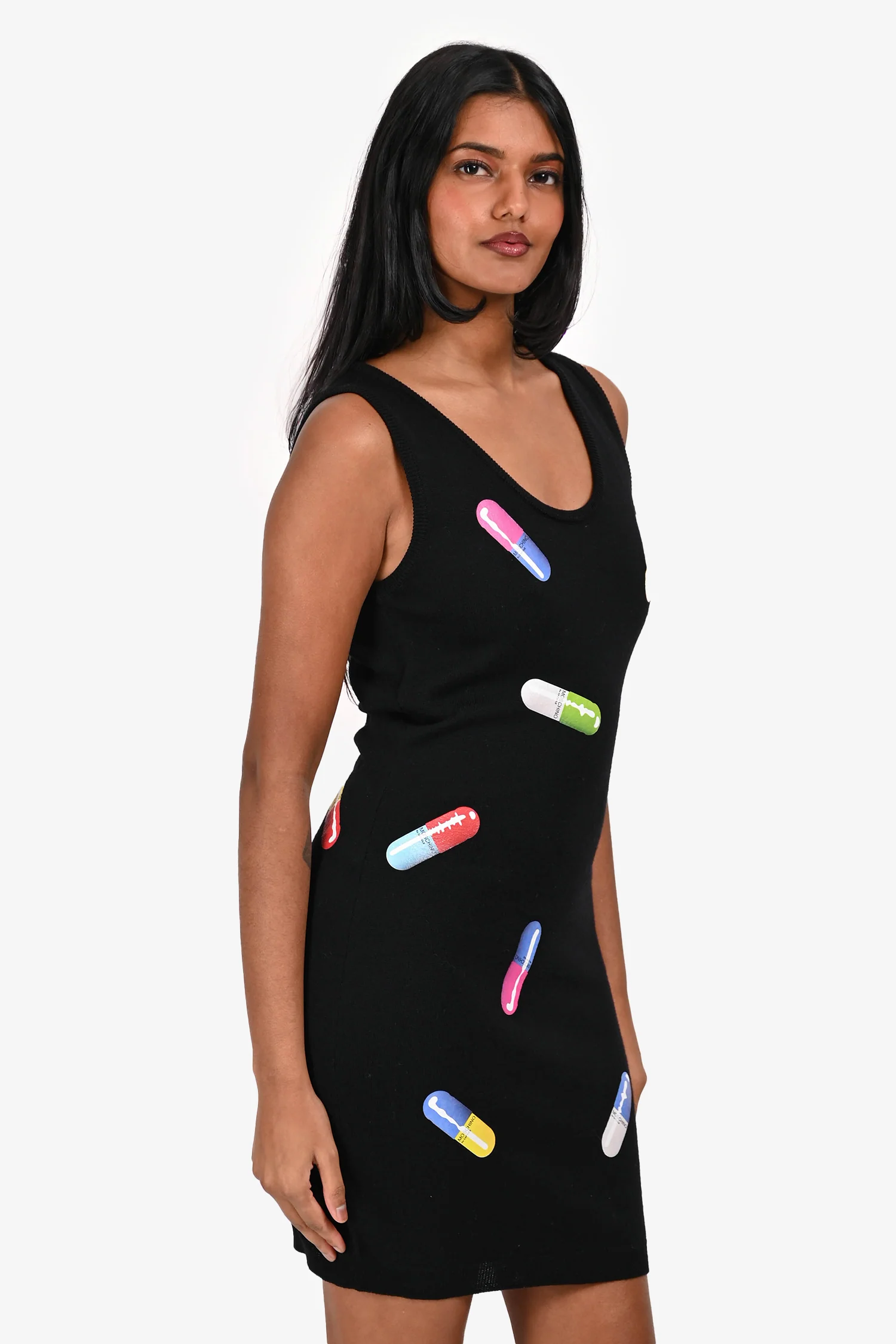 Moschino Black Pill Printed Knit Dress Estimated Size S