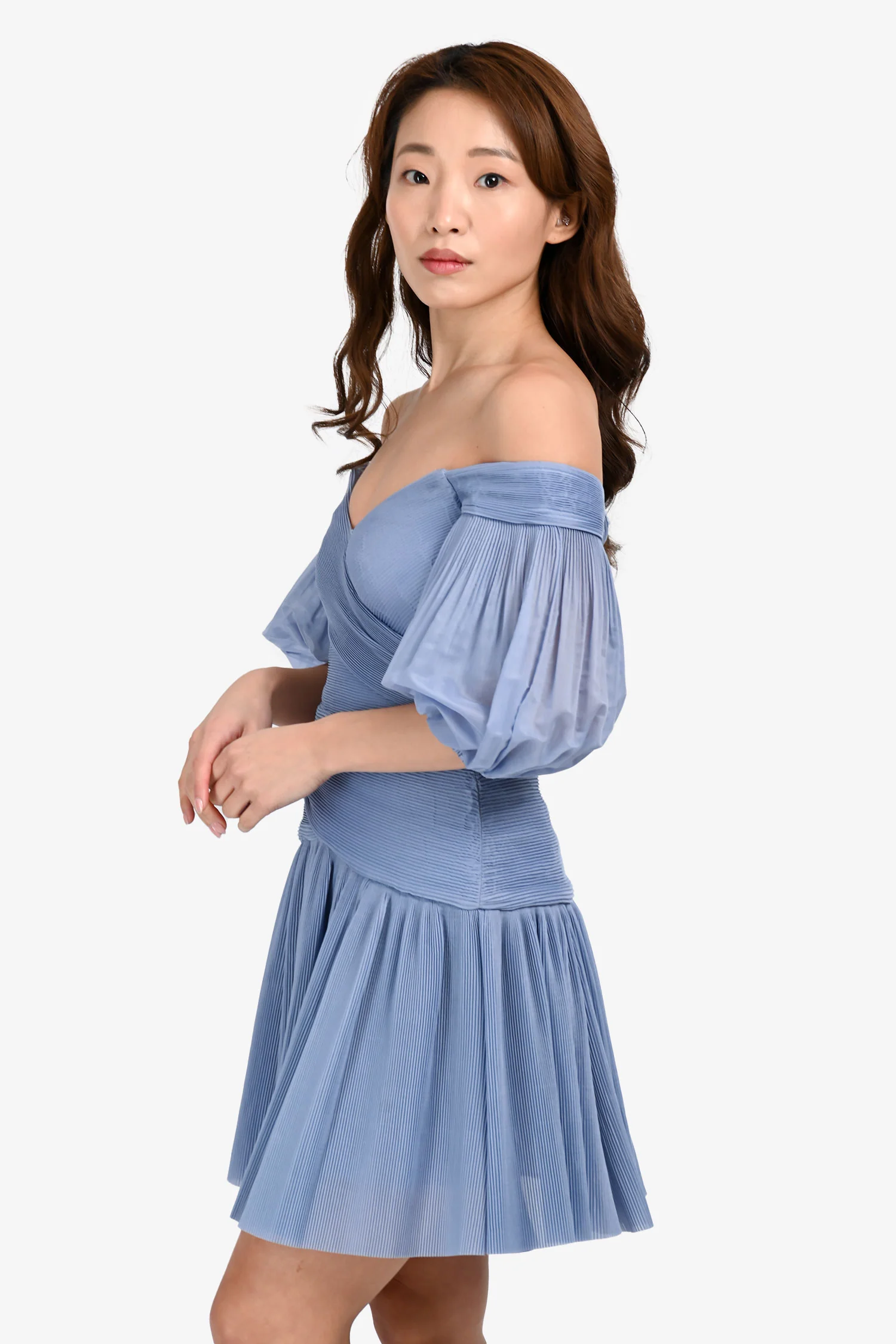 Zimmermann Blue Pleated Chiffon Mini Dress Size 0