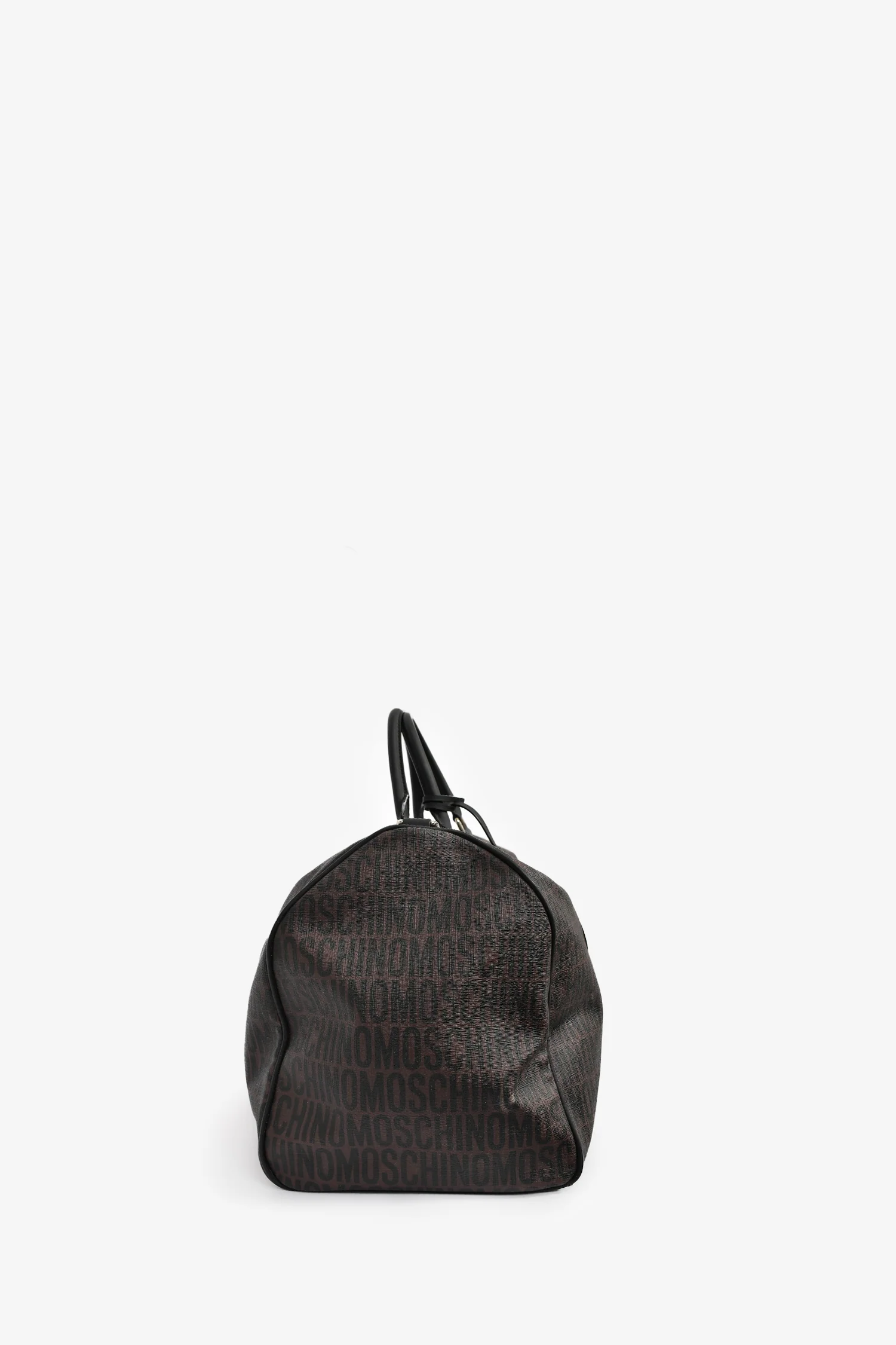 Moschino Brown Canvas Logo Duffle Bag