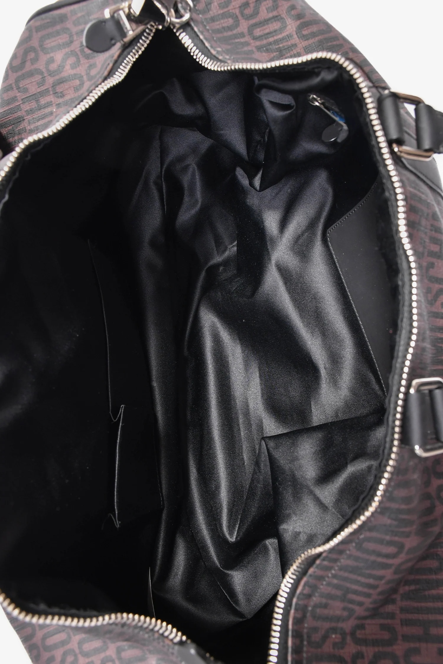 Moschino Brown Canvas Logo Duffle Bag