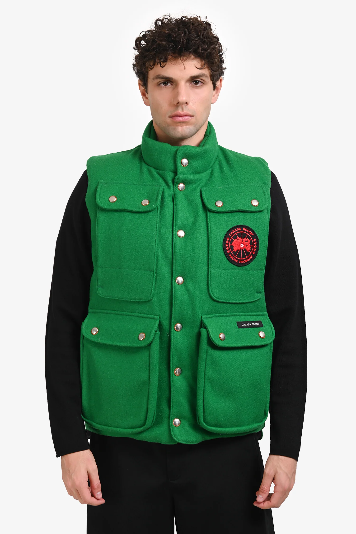 Canada Goose Green Wool/Down Cargo Vest SIze L Mens