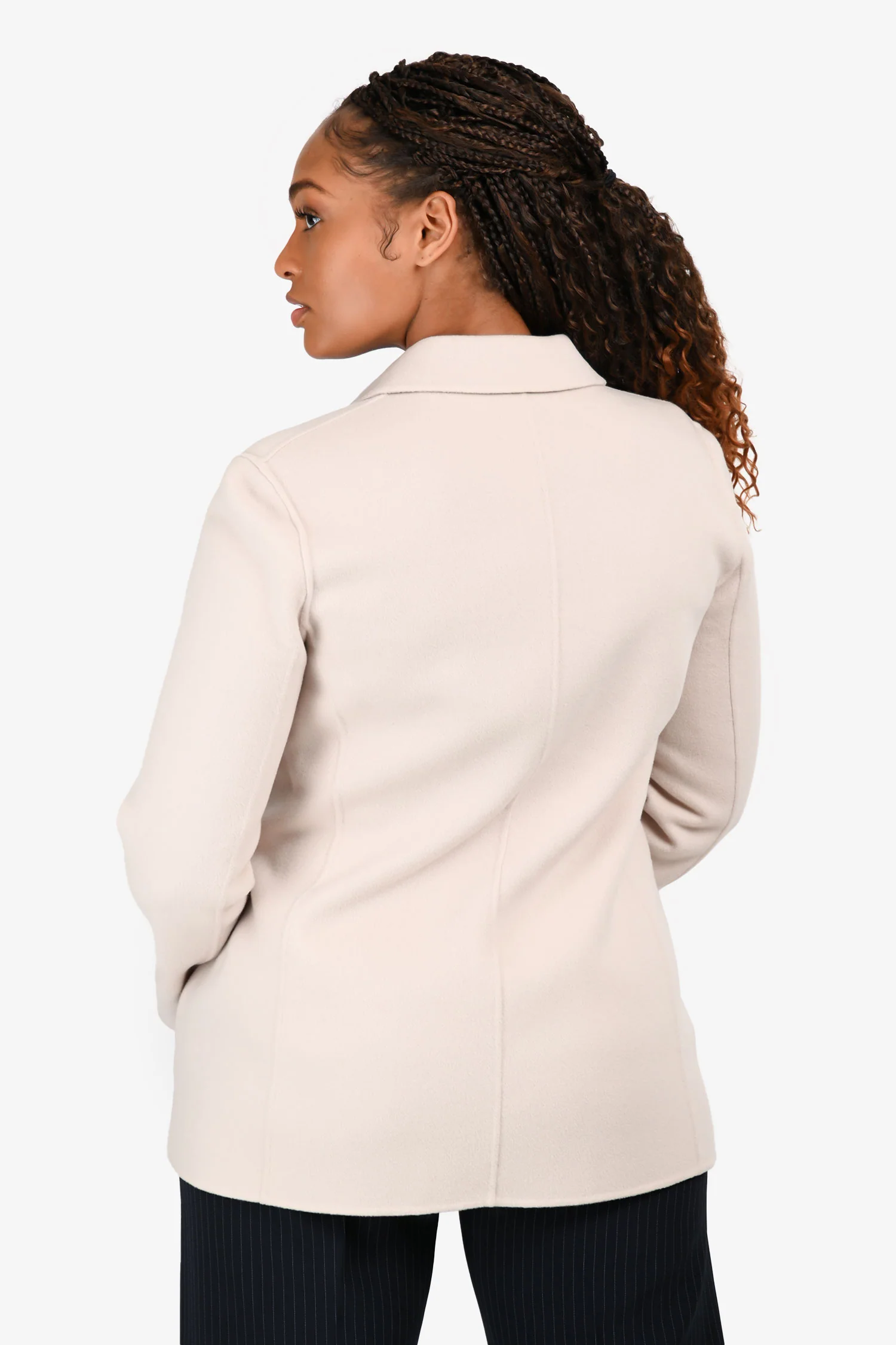 'S Max Mara Blush Virgin Wool Buttoned Blazer Size 8