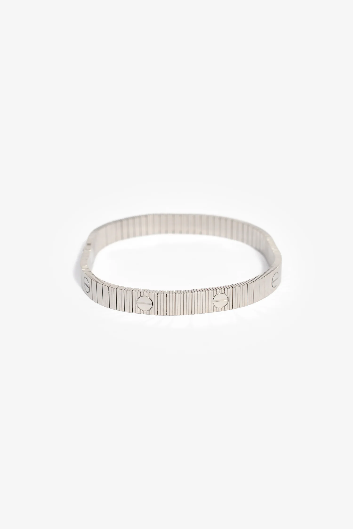Cartier 18K White Gold 'Love Unlimited Flexible' Bracelet Size 19
