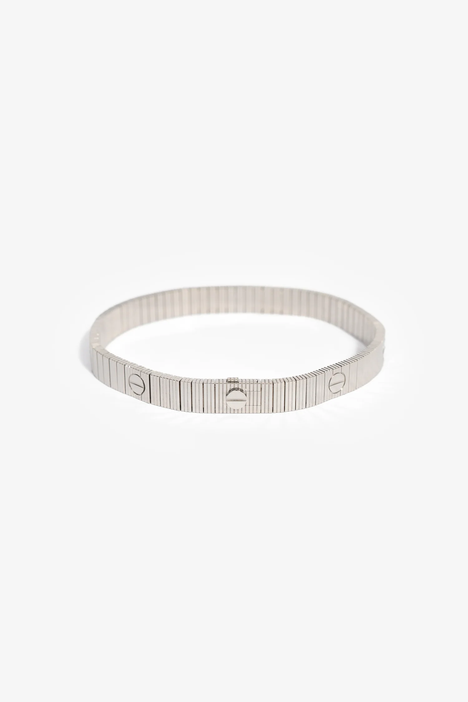 Cartier 18K White Gold 'Love Unlimited Flexible' Bracelet Size 19