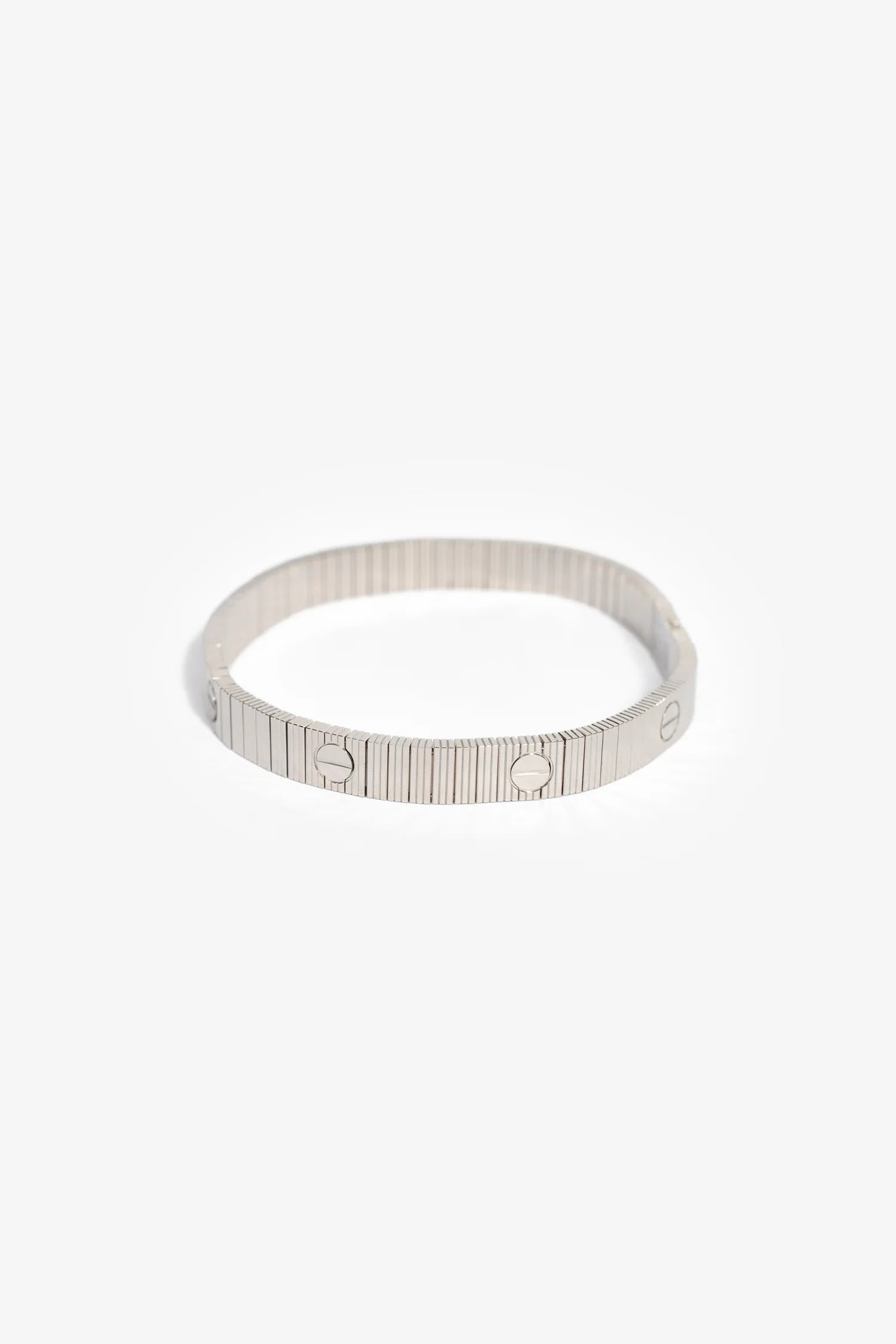 Cartier 18K White Gold 'Love Unlimited Flexible' Bracelet Size 19