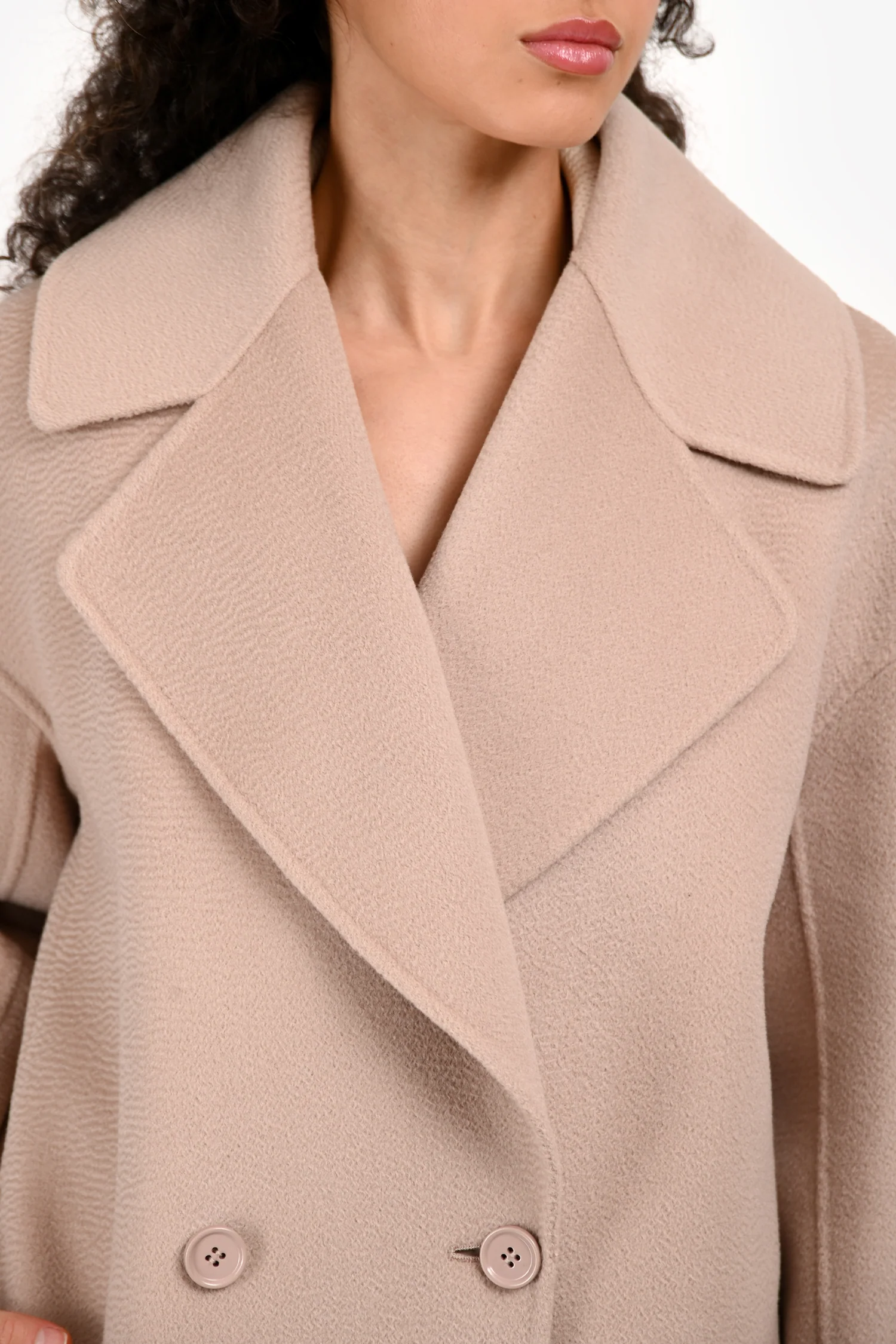 'S Max Mara Blush Wool/Cashmere Double Breasted Coat Size 4 US