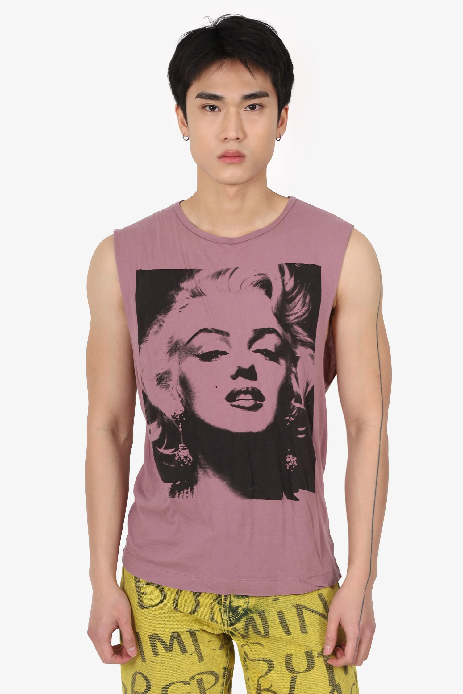 Dries Van Noten Purple Marilyn Monroe Sleeveless T-Shirt Size S Mens