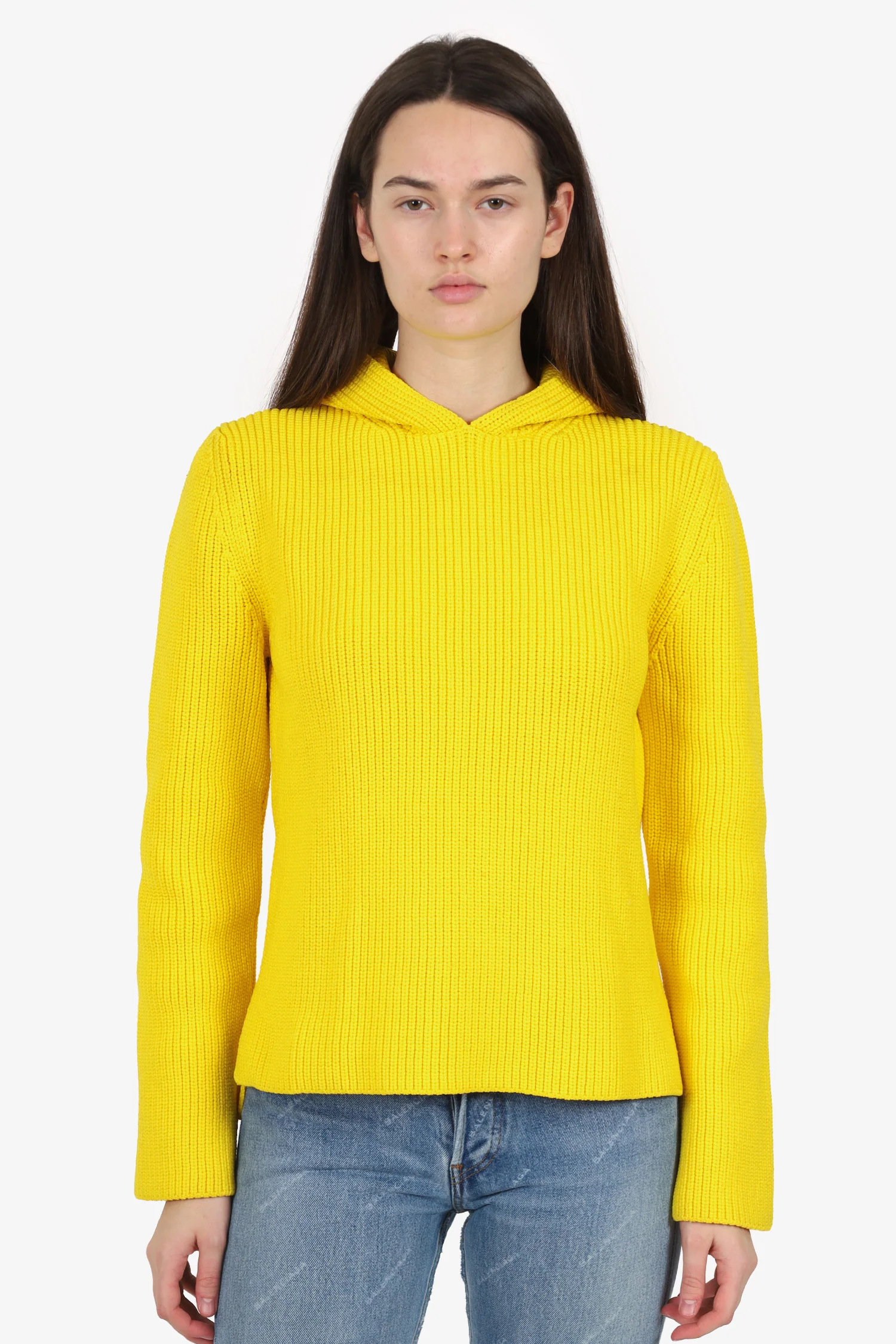 Jacquemus Yellow Knit Hoodie Size XS